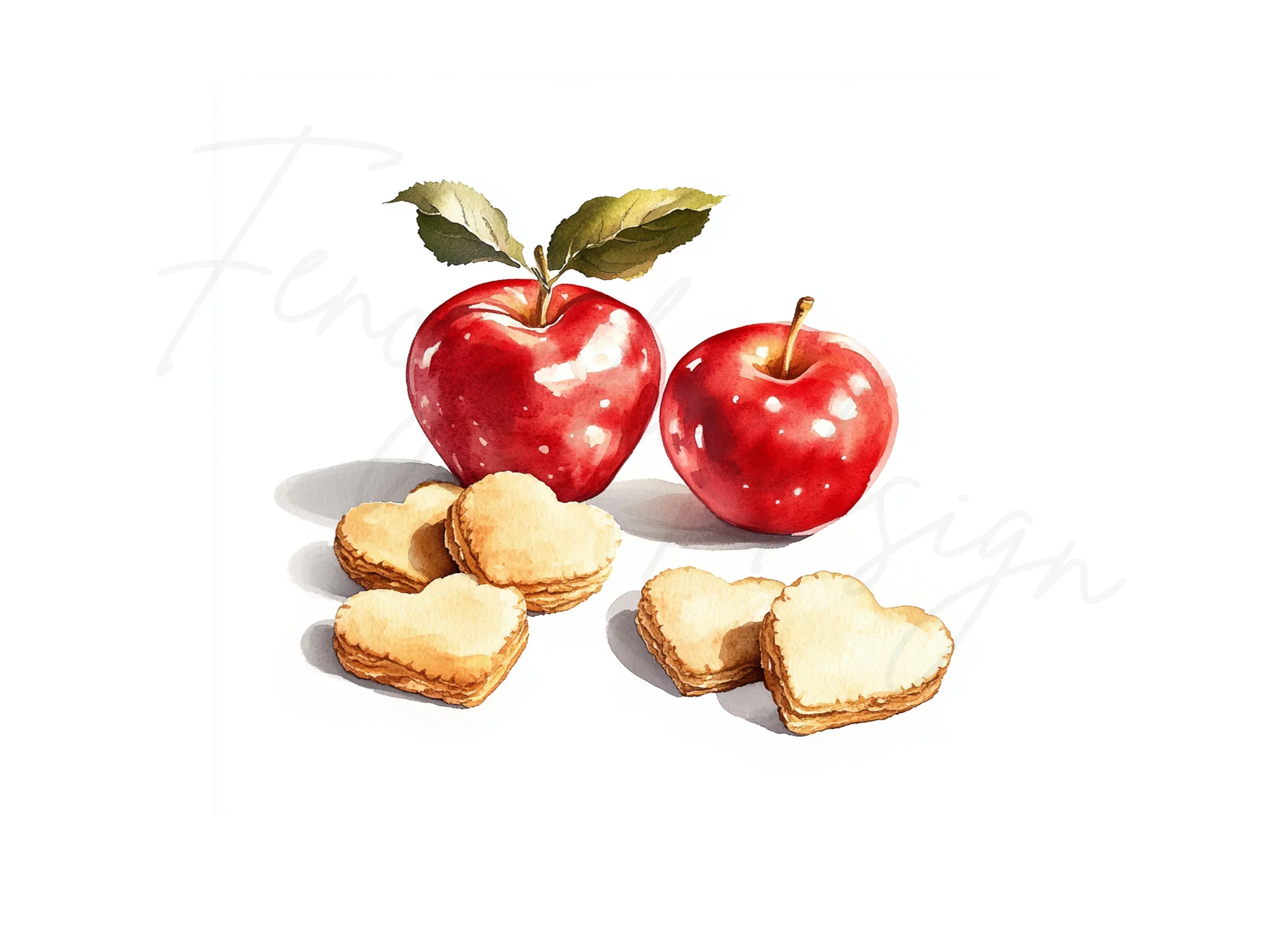 Apples and Heart Cookies Clipart Bundle - Image 3