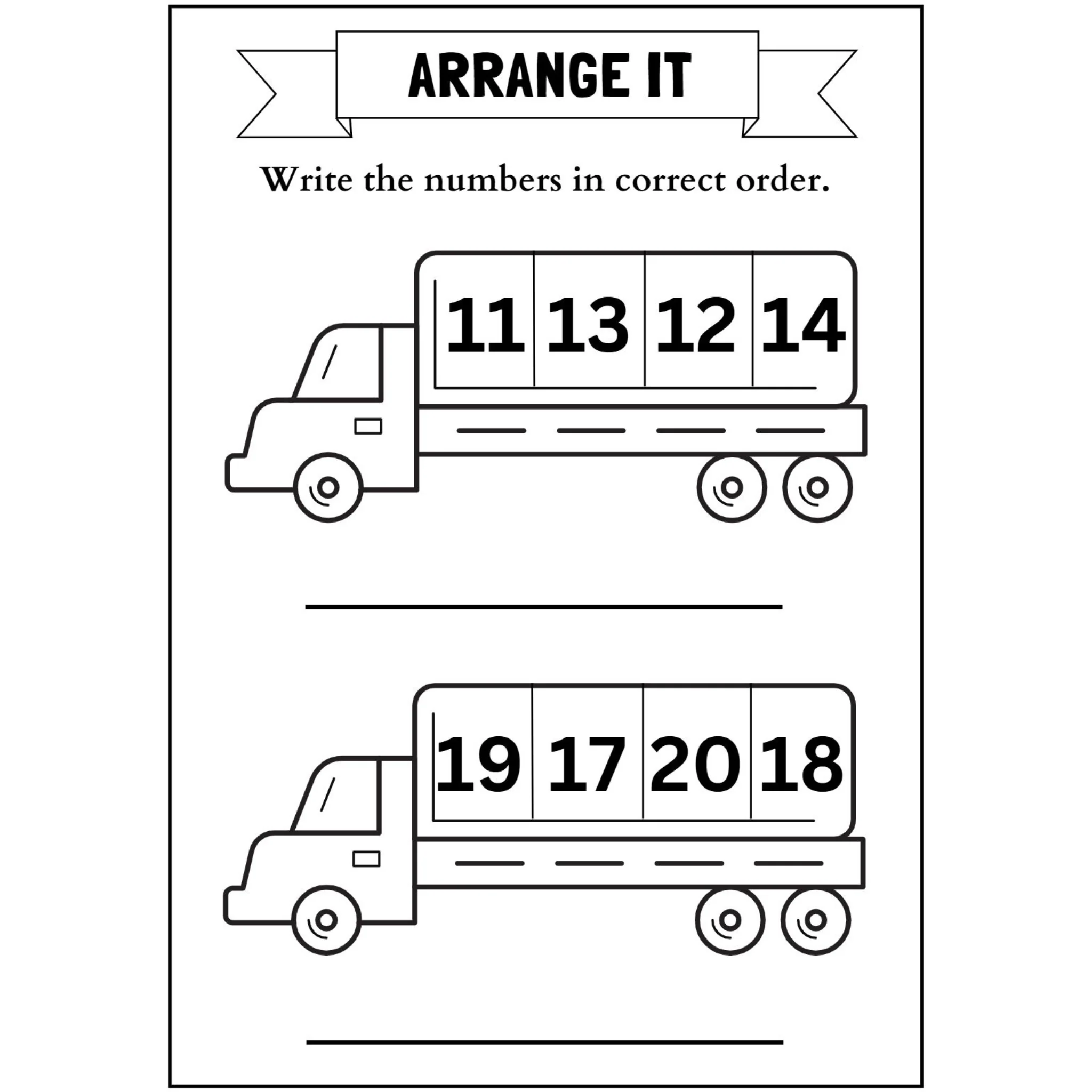 Arrange Numbers in Order Worksheets - Image 2