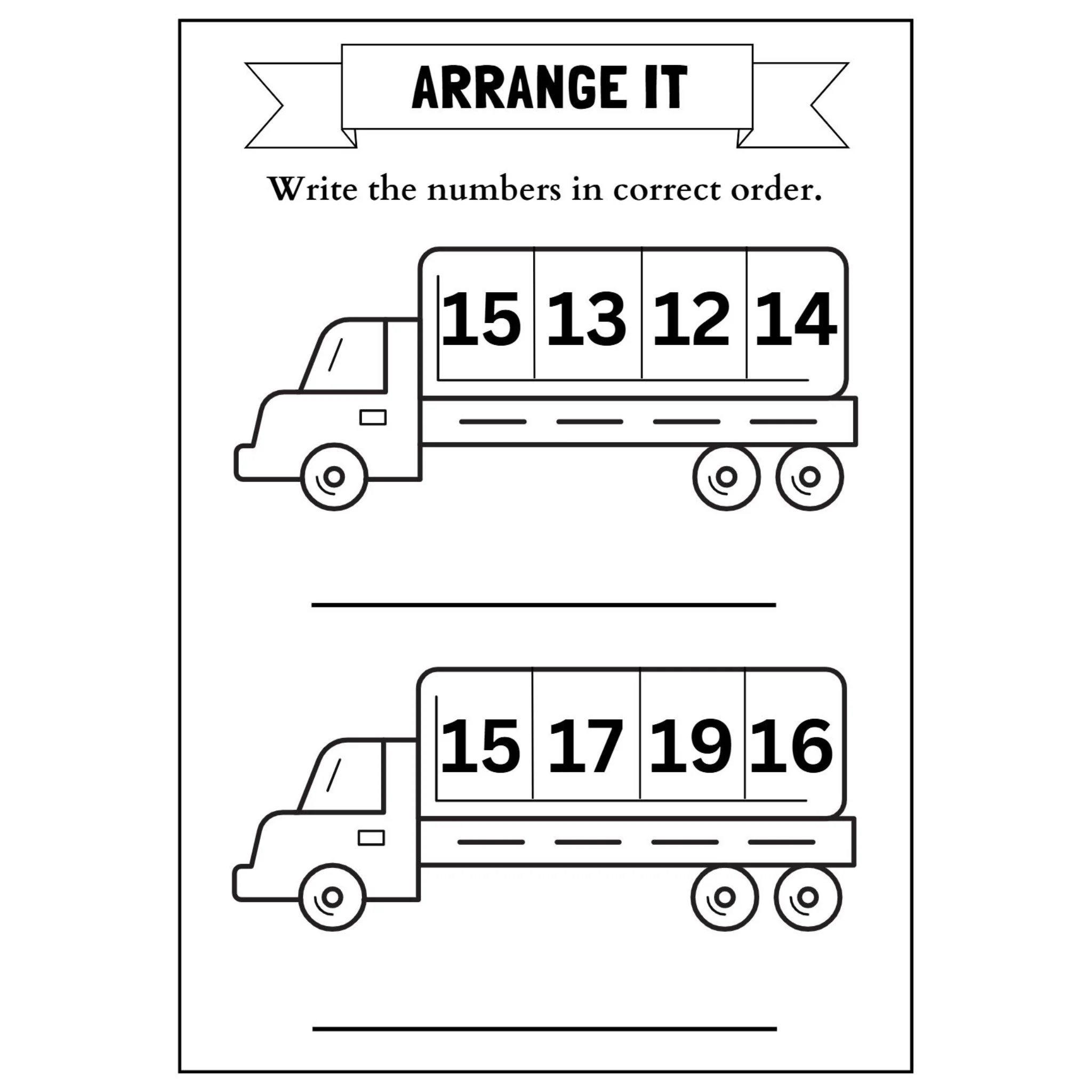 Arrange Numbers in Order Worksheets - Image 3
