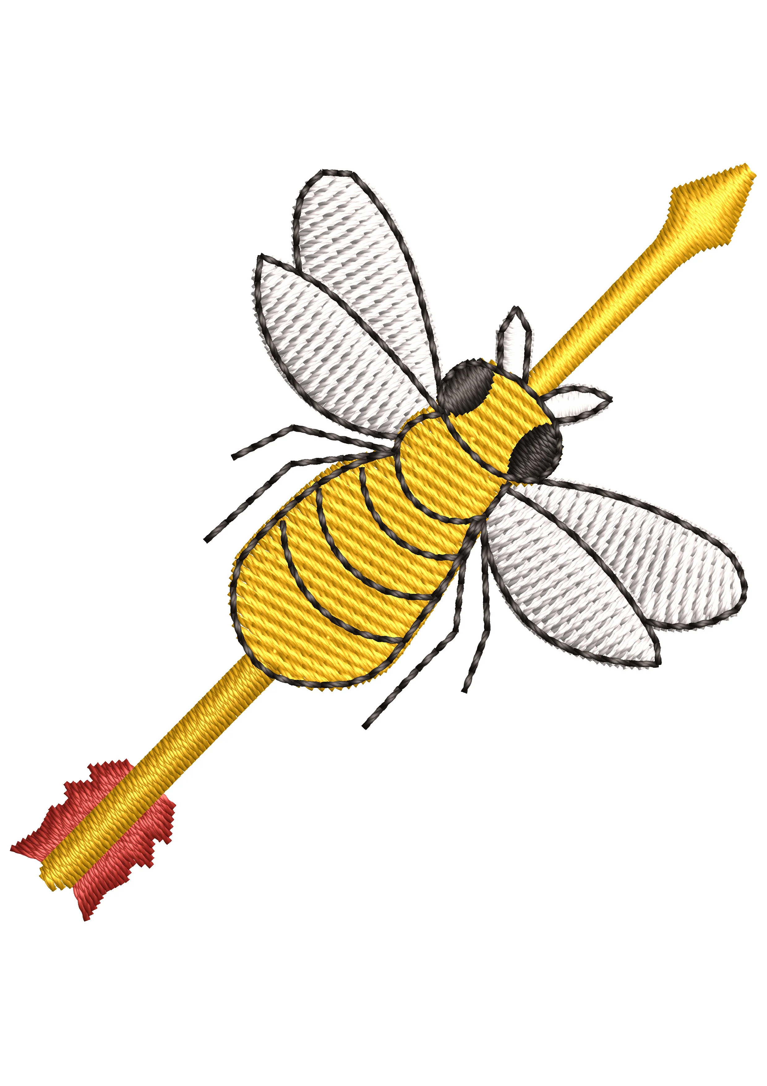 Arrow Hunny Bee Embroidery Design