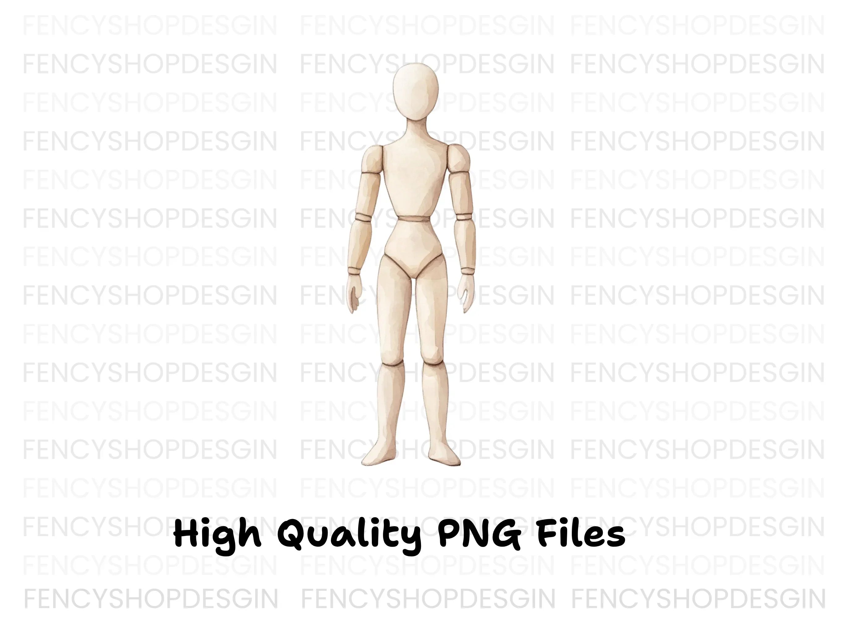Articulated Wooden Mannequins Clipart Bundle - Image 3