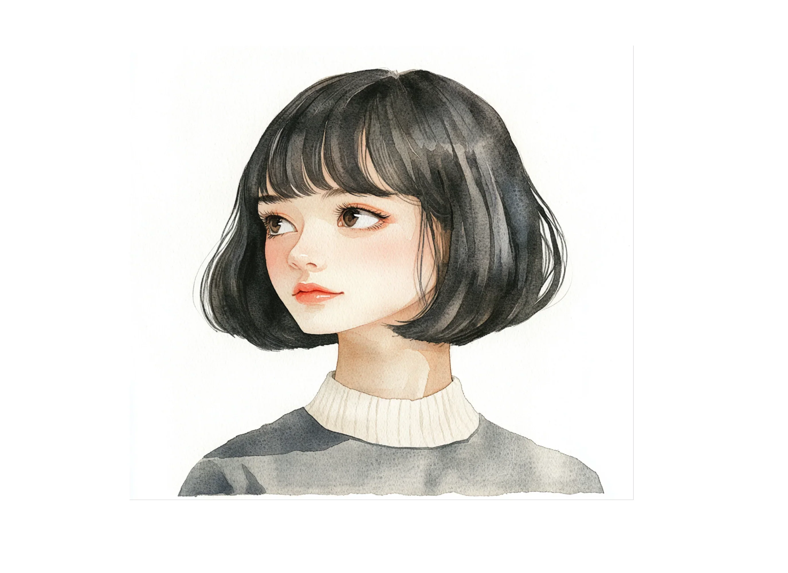 Asian Girl Bob Haircut Clipart Bundle - Image 2