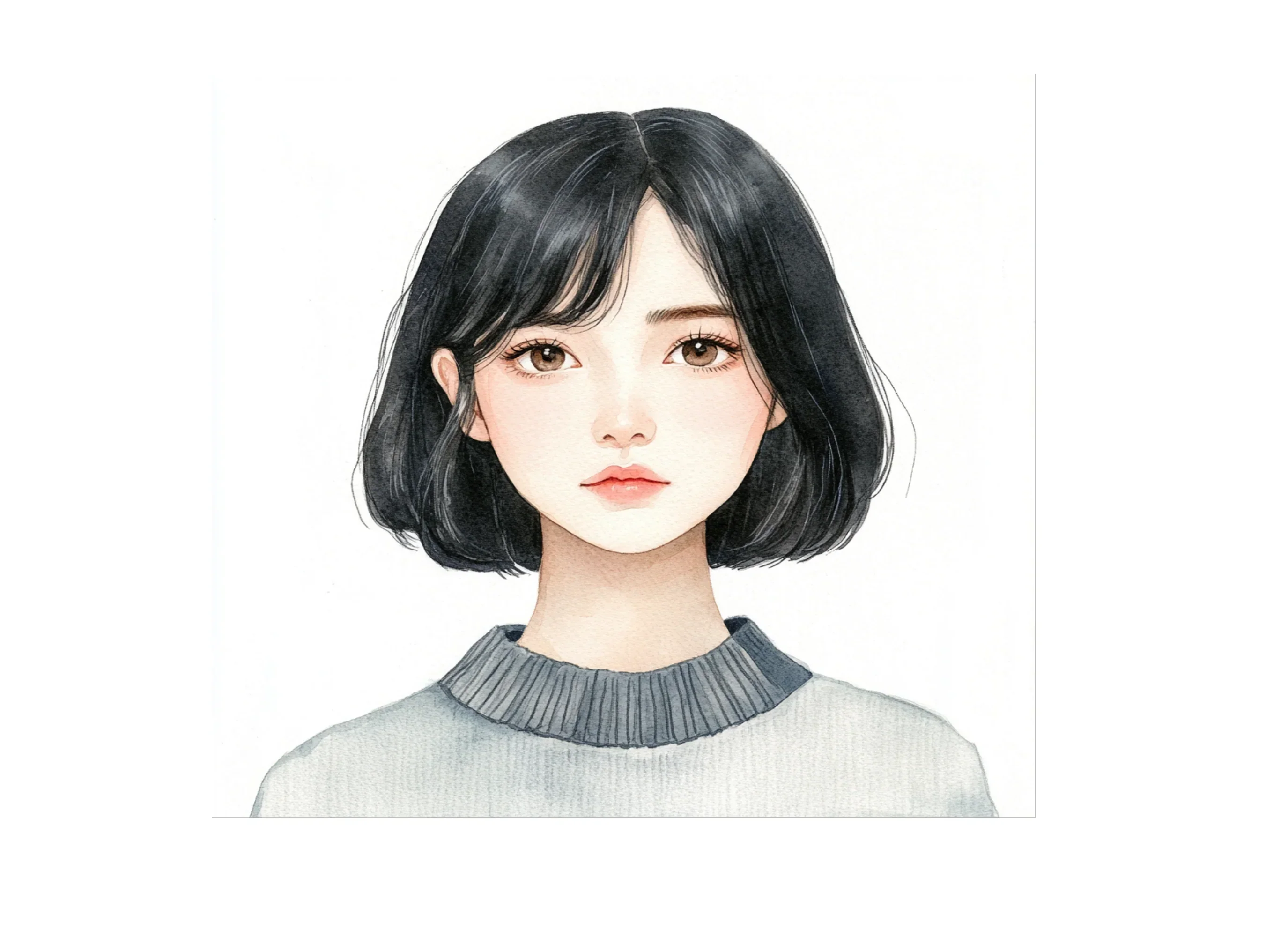 Asian Girl Bob Haircut Clipart Bundle - Image 3
