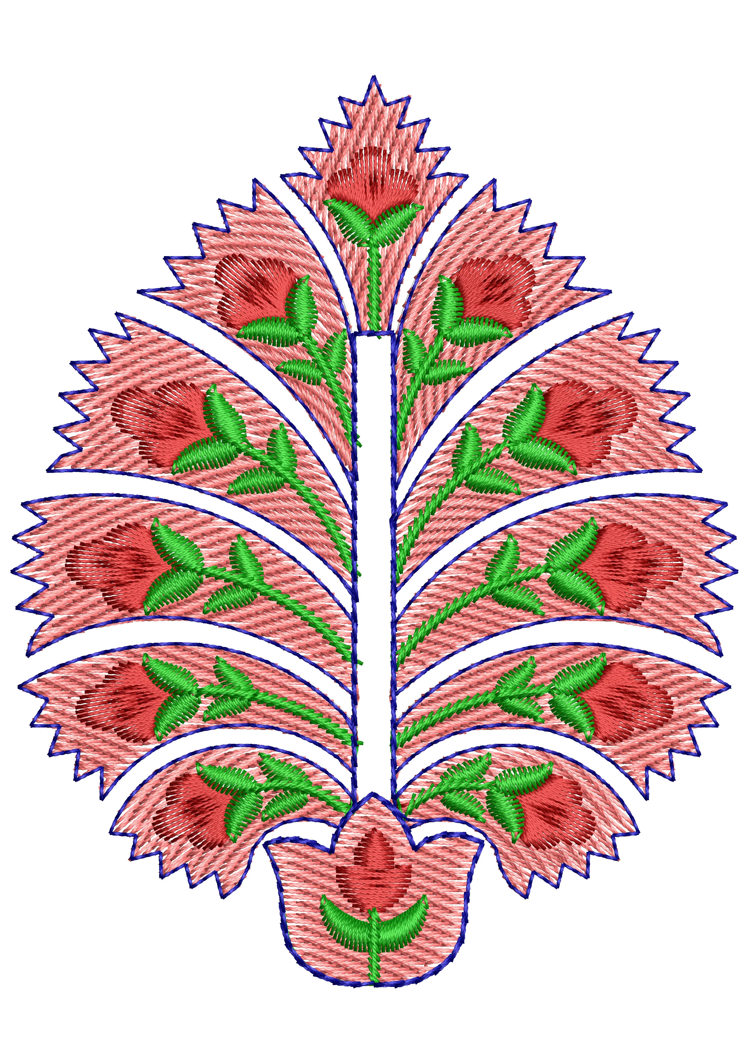Asian King Embroidery Design