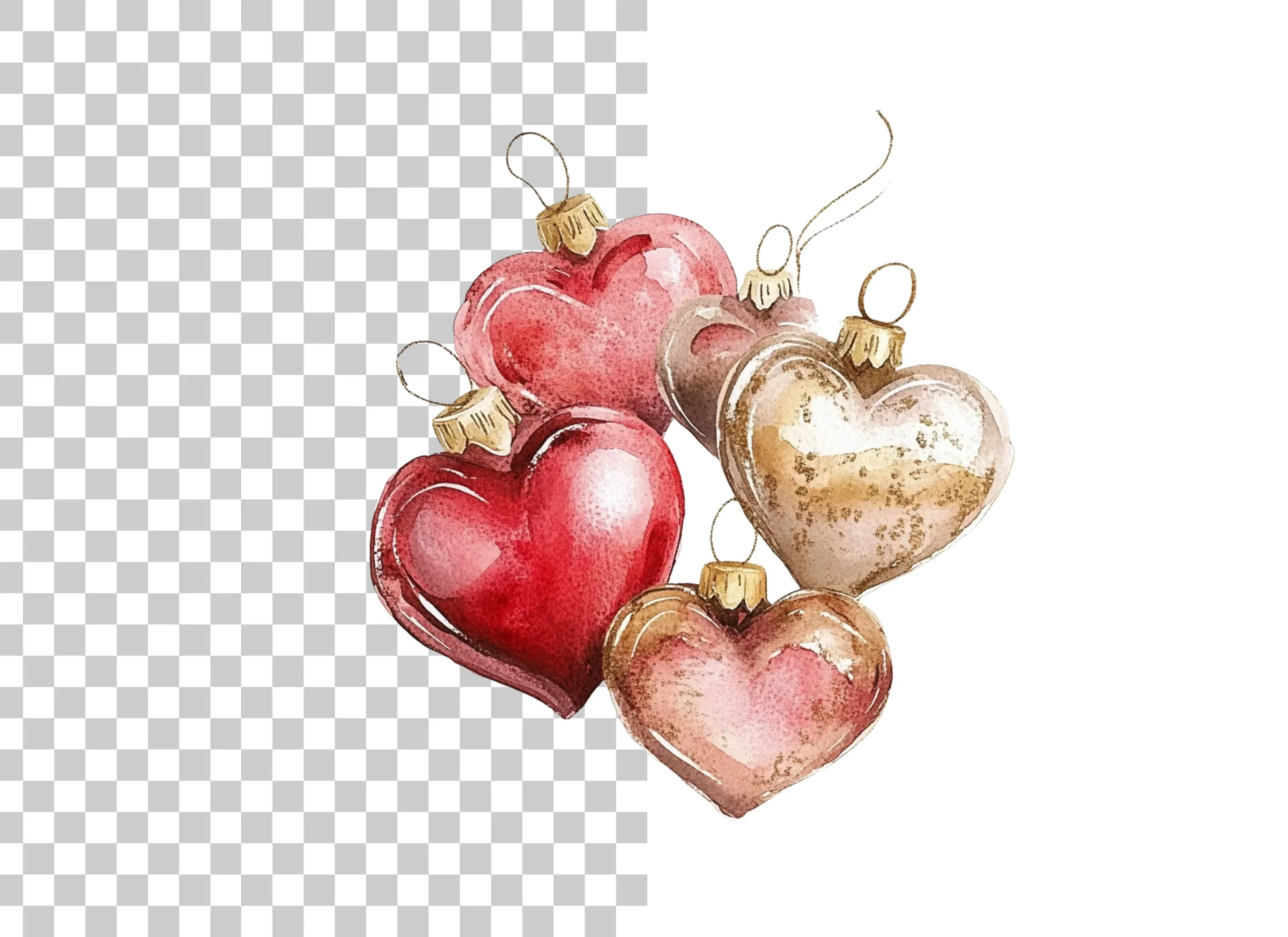 Assorted Heart Ornaments Clipart Bundle - Image 6