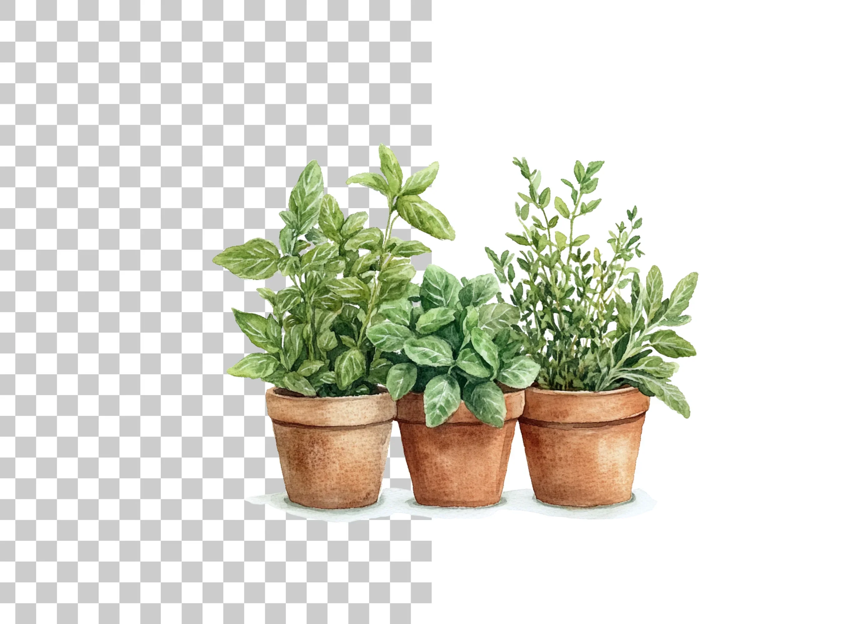 Assorted Potted Herbs Clipart Bundle - Image 2