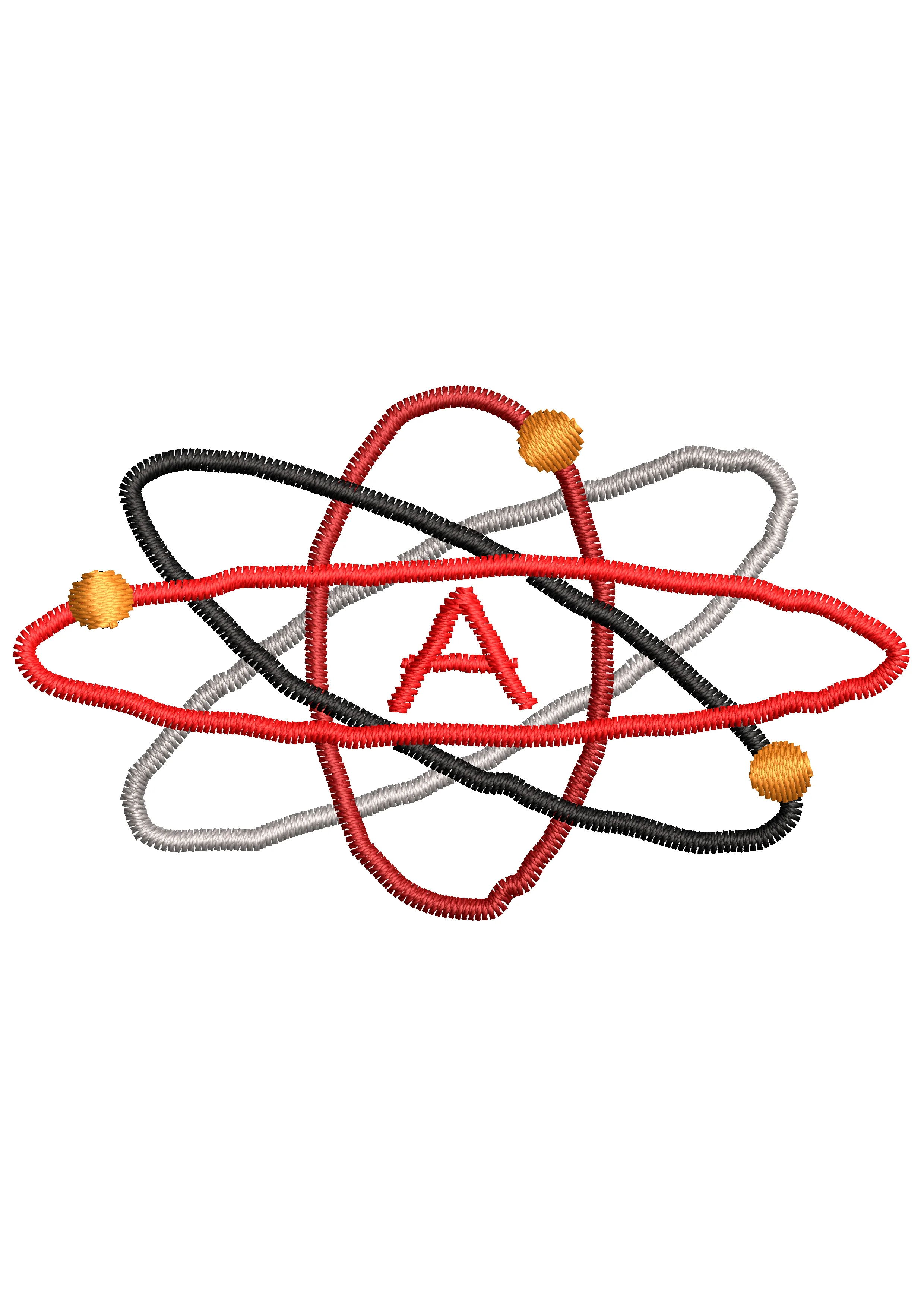 Atom Embroidery Design