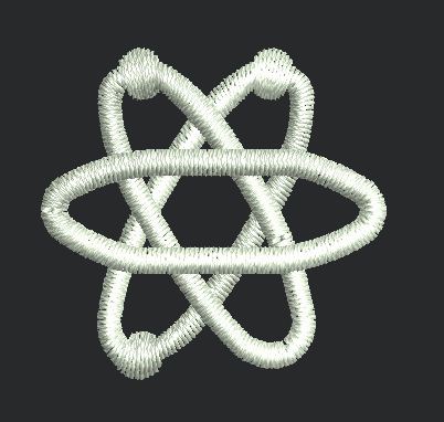 Atomic Star Embroidery Design
