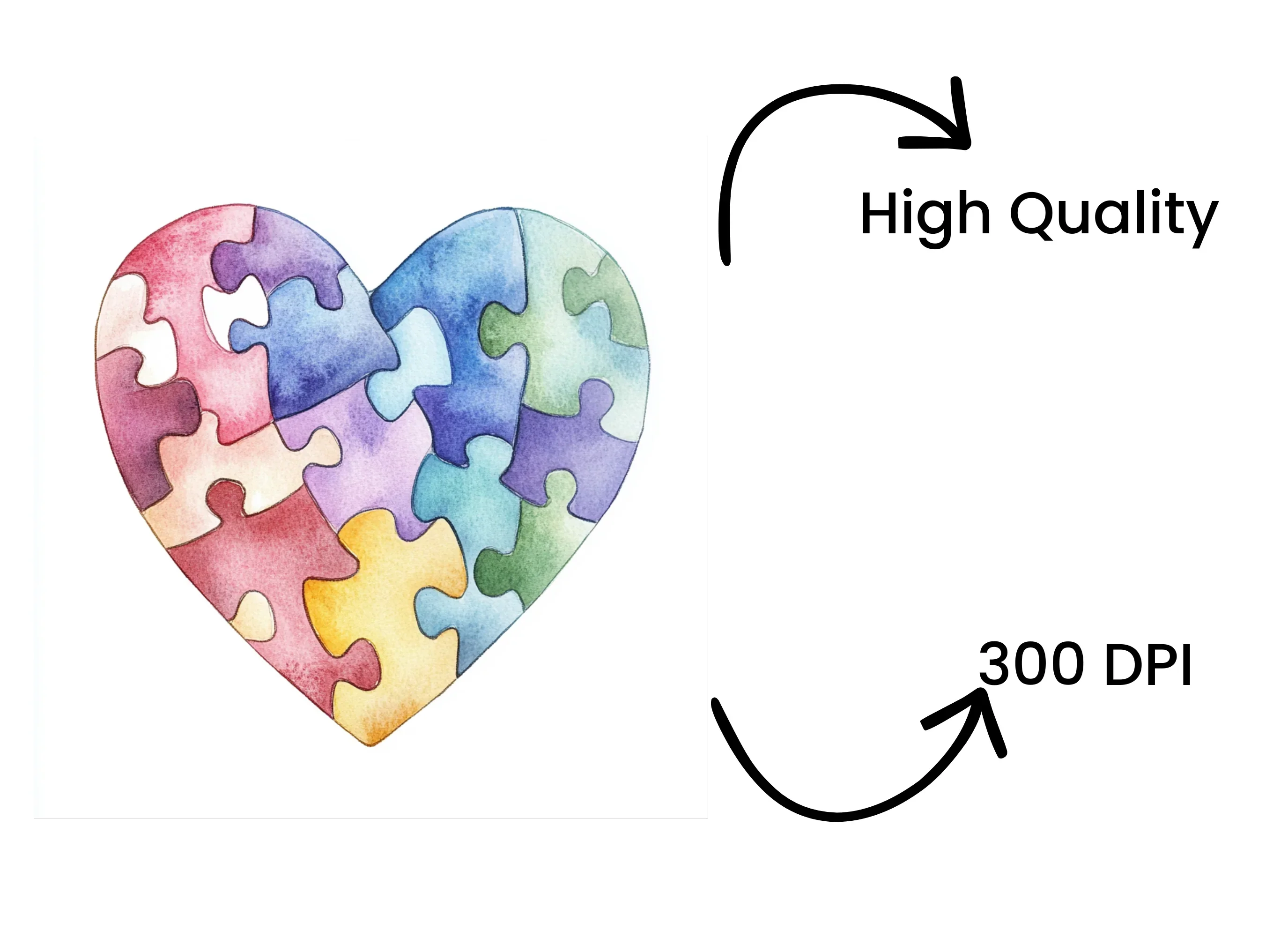 Autism Puzzle Heart Clipart Bundle - Image 4