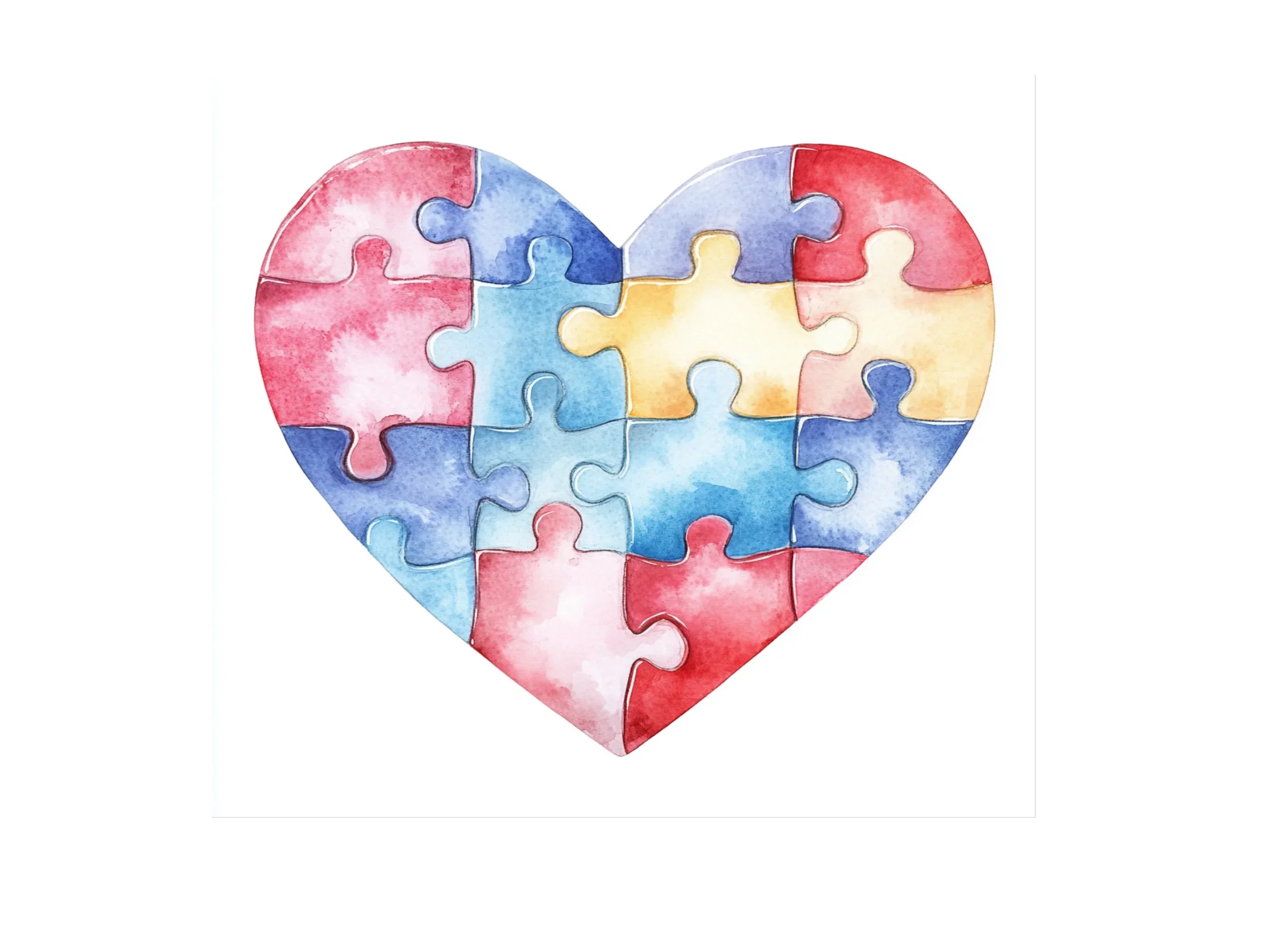 Autism Puzzle Heart Clipart Bundle - Image 3