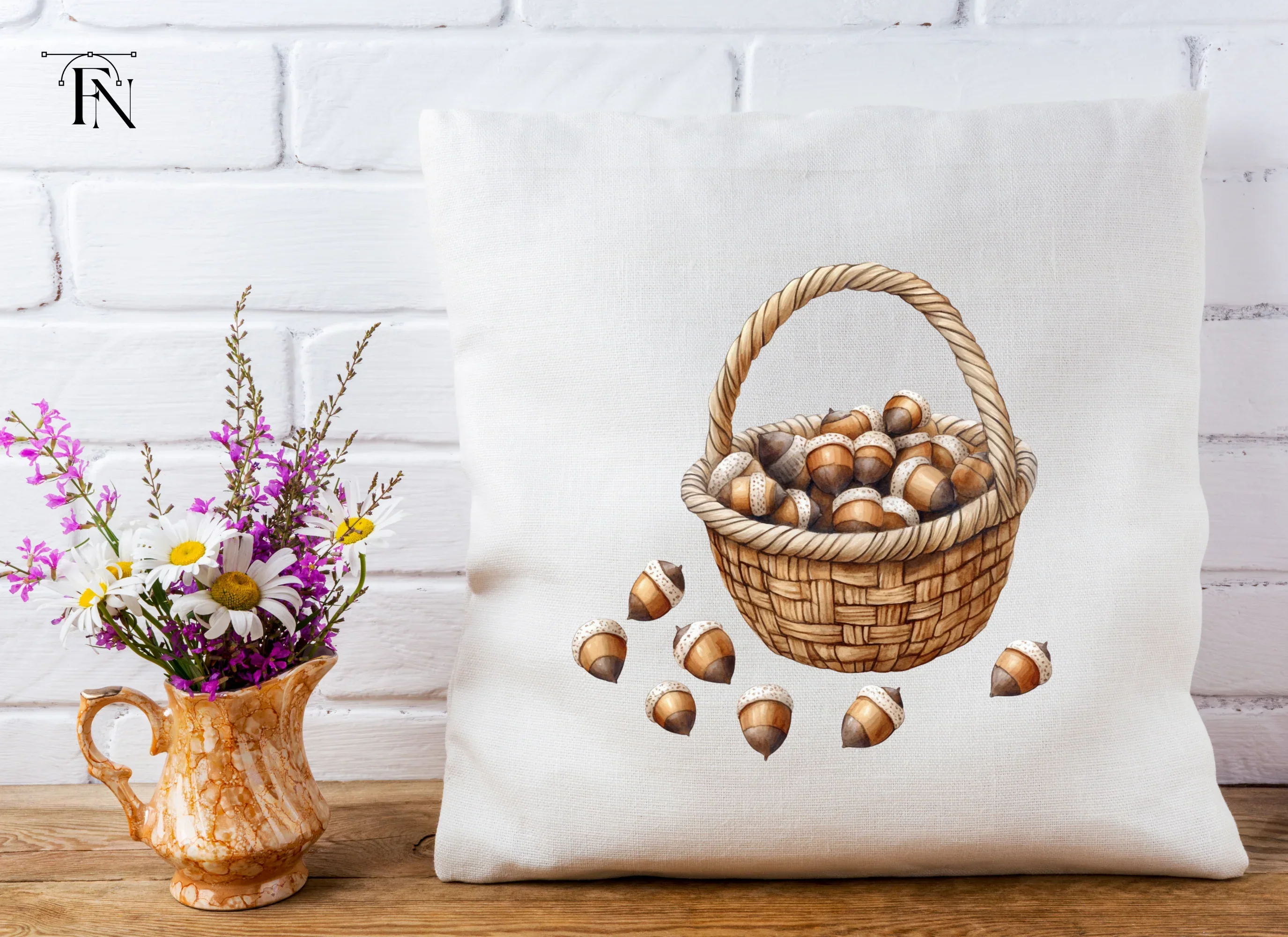 Autumn Acorn Baskets Clipart Bundle - Image 5