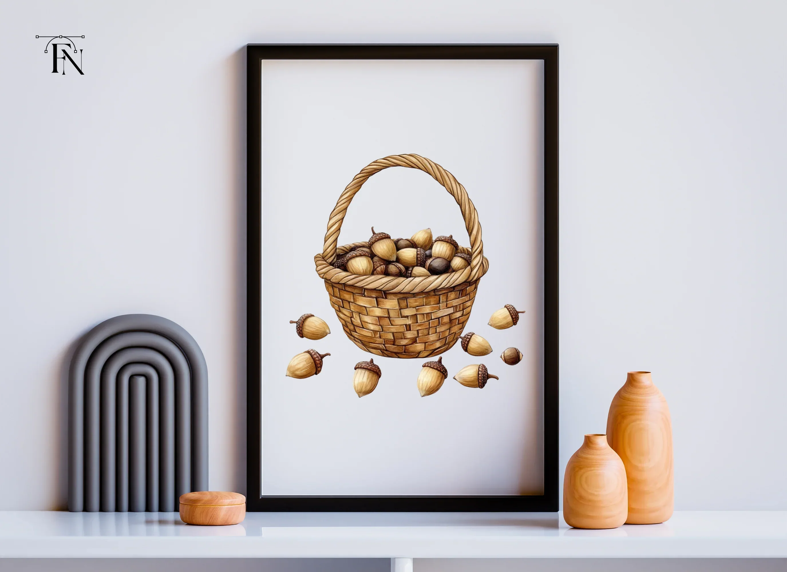 Autumn Acorn Baskets Clipart Bundle - Image 6