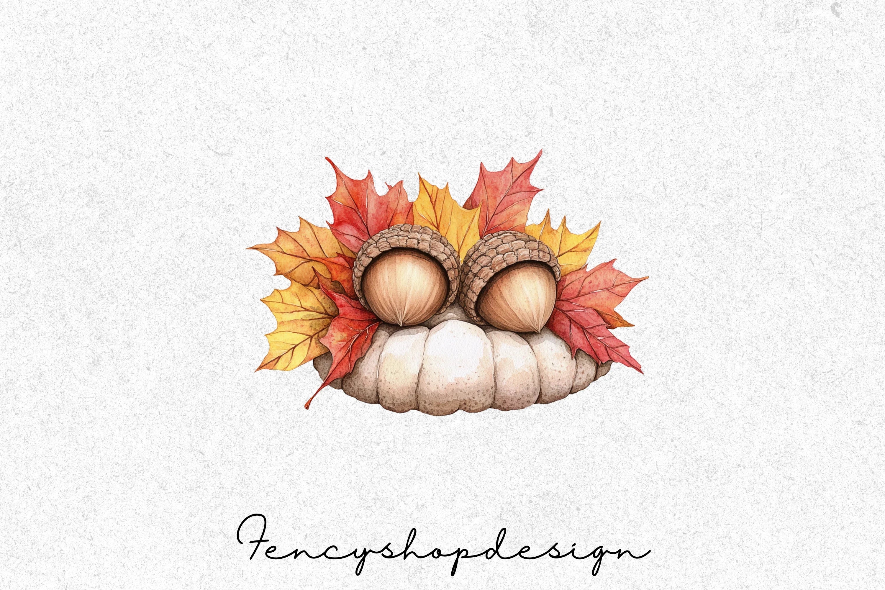 Autumn Acorn Harvest Cozy Drink Clipart Bundle - Image 3