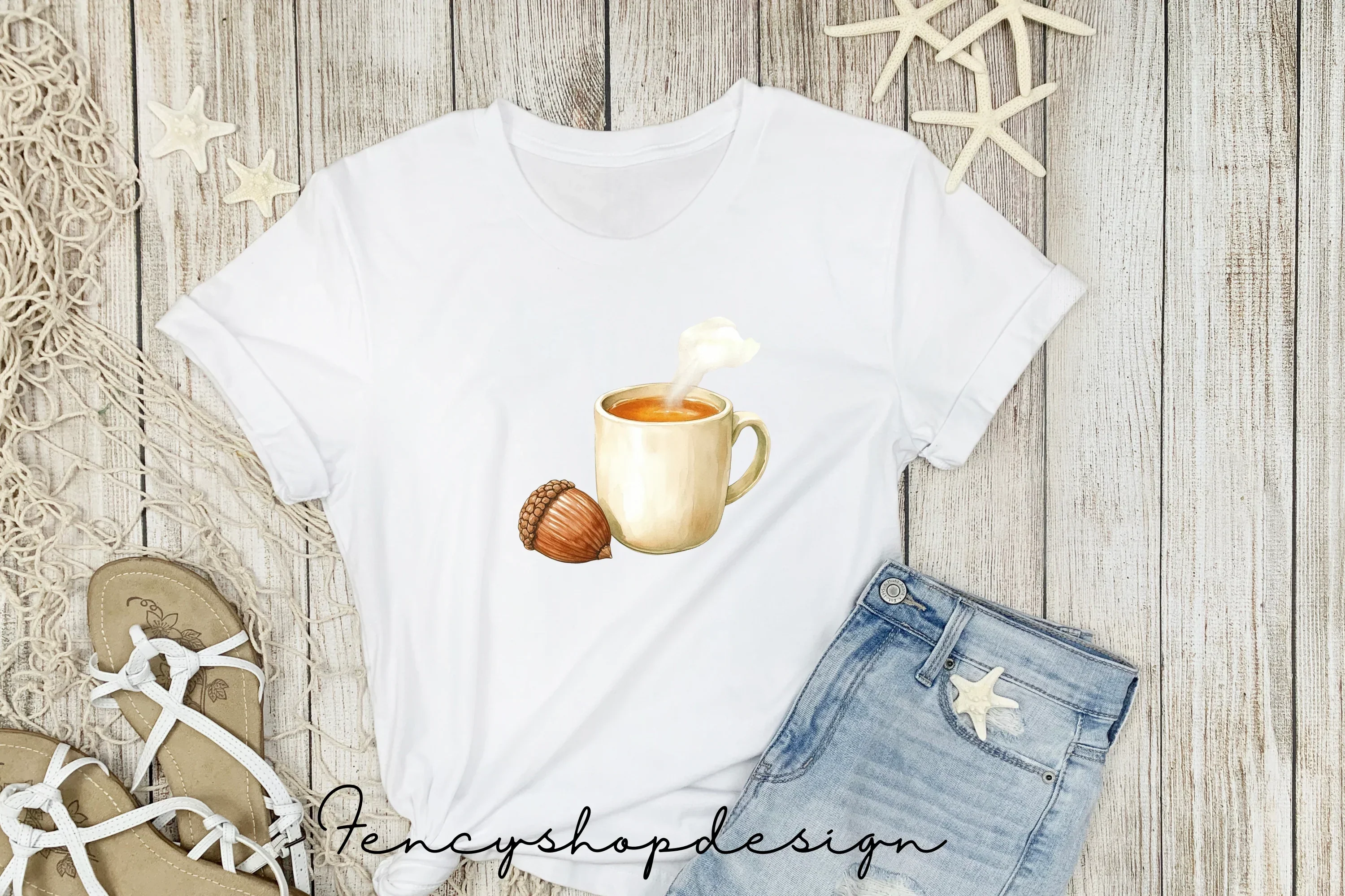 Autumn Acorn Harvest Cozy Drink Clipart Bundle - Image 5