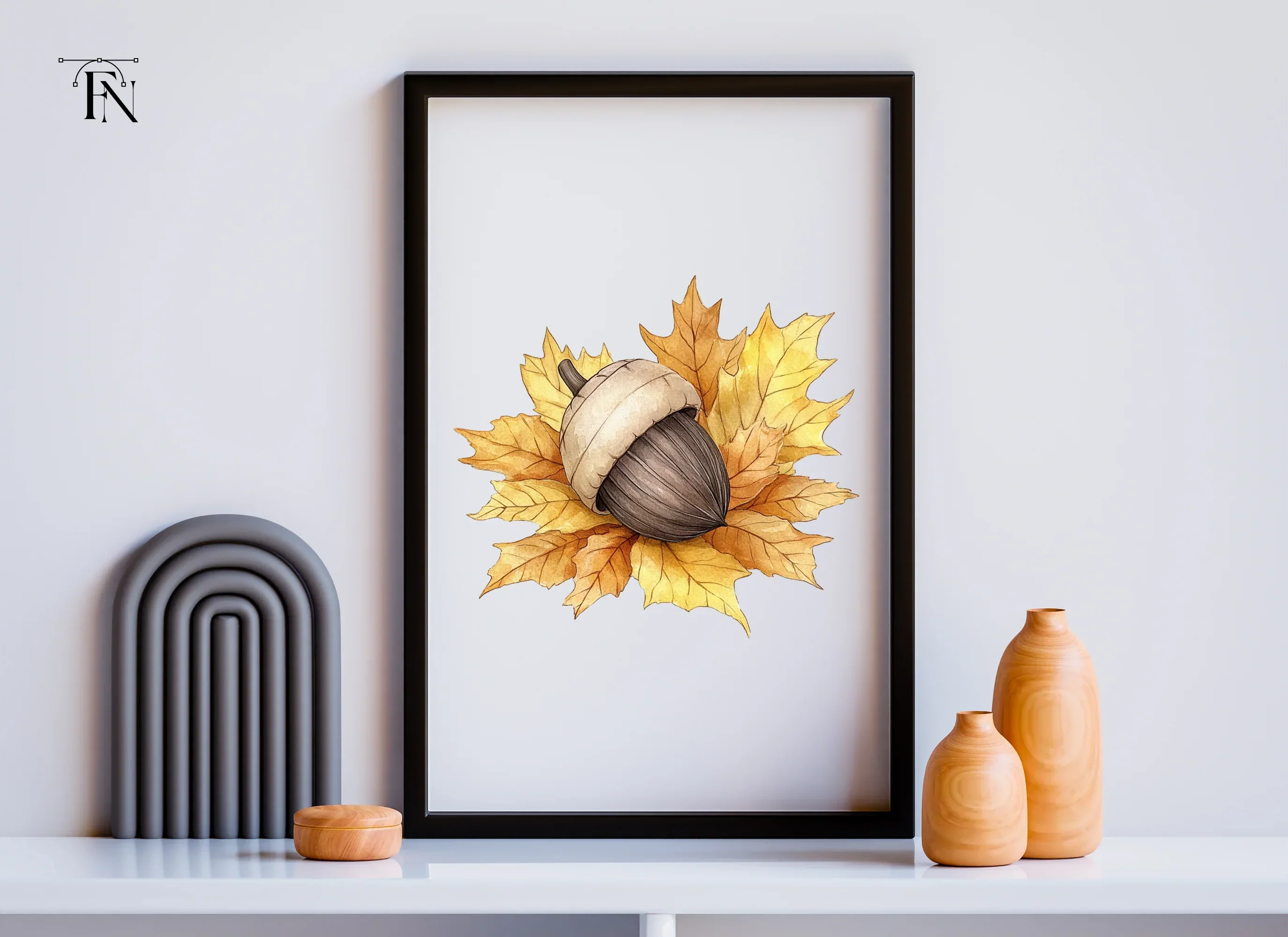 Autumn Acorns and Maple Leaves Clipart Bundle - Image 6