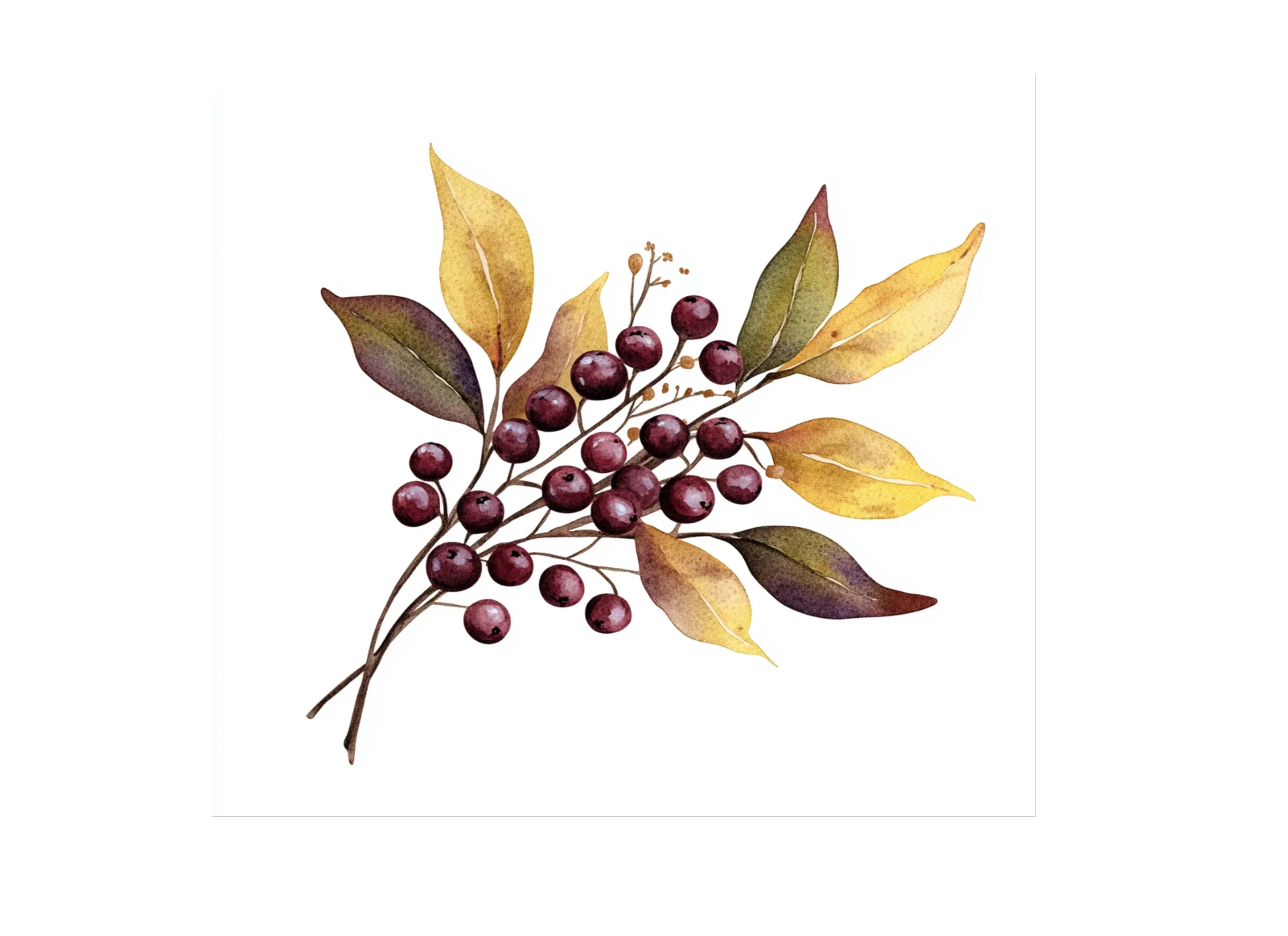 Autumn Berry Leaf Clipart Bundle - Image 3