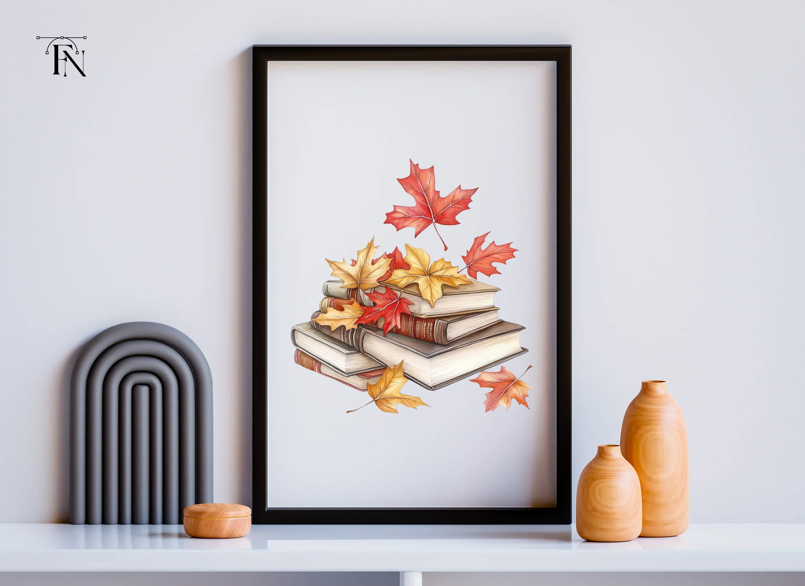 Autumn Books and Leaves Clipart Bundle - Image 4