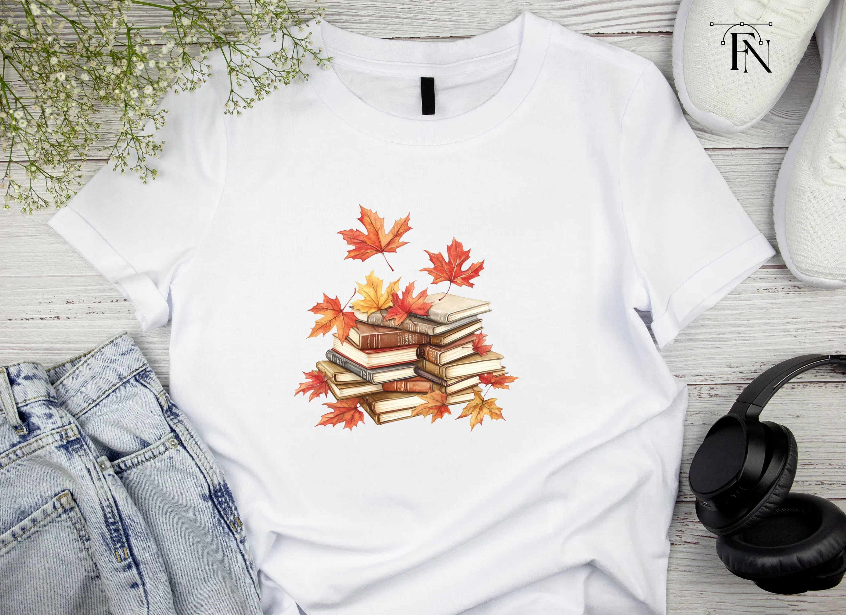 Autumn Books and Leaves Clipart Bundle - Image 6