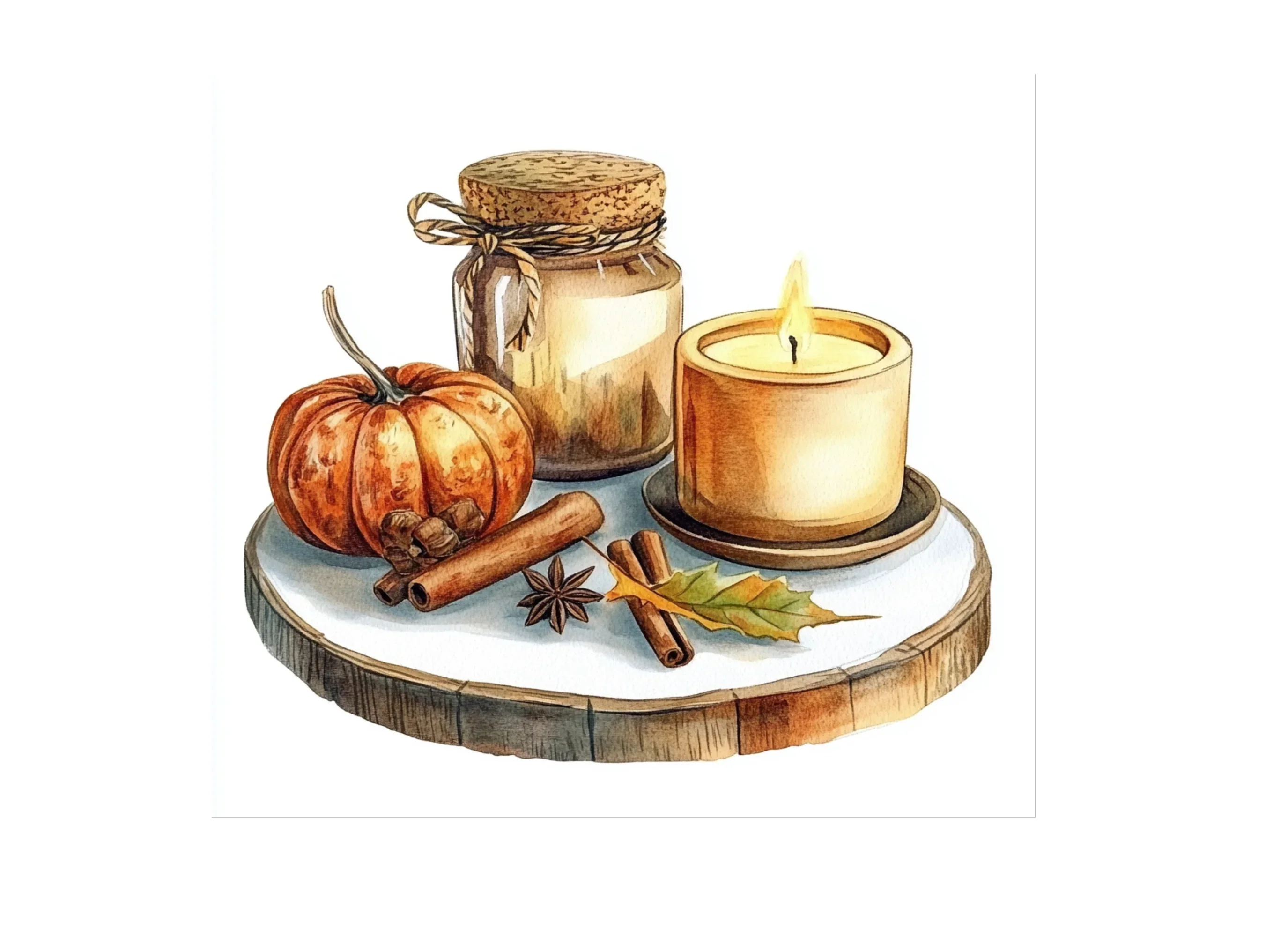 Autumn Candles and Pumpkins Clipart Bundle - Image 3