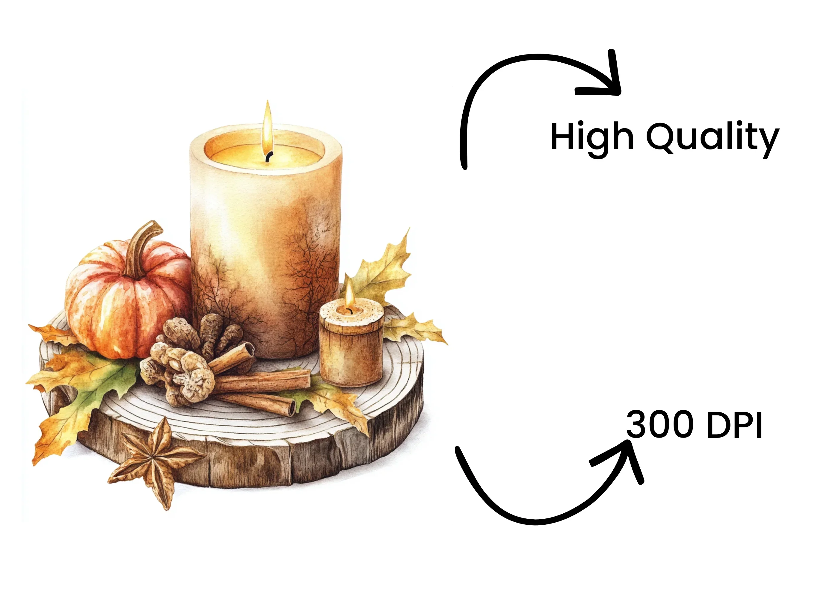 Autumn Candles and Pumpkins Clipart Bundle - Image 4