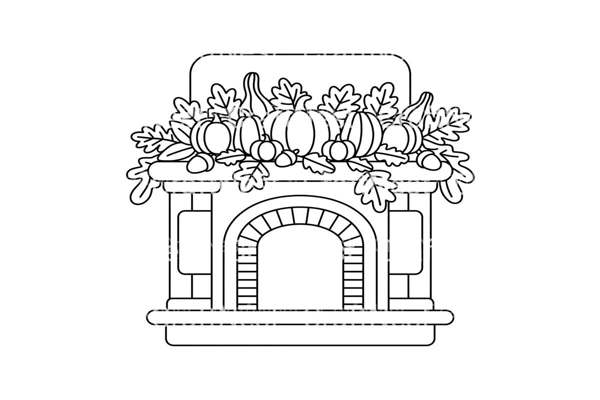 Autumn Fireplace Pumpkin Coloring Books - Image 3