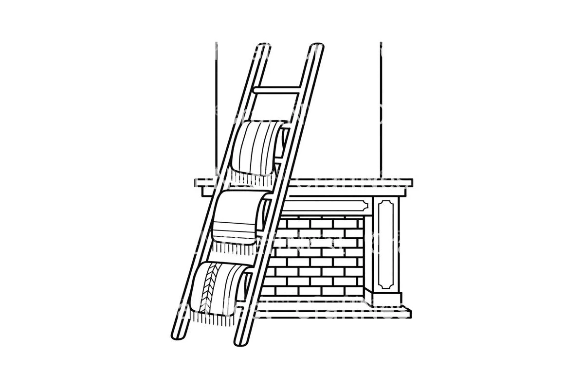 Autumn Fireplace with Blanket Ladder Coloring Books - Image 3