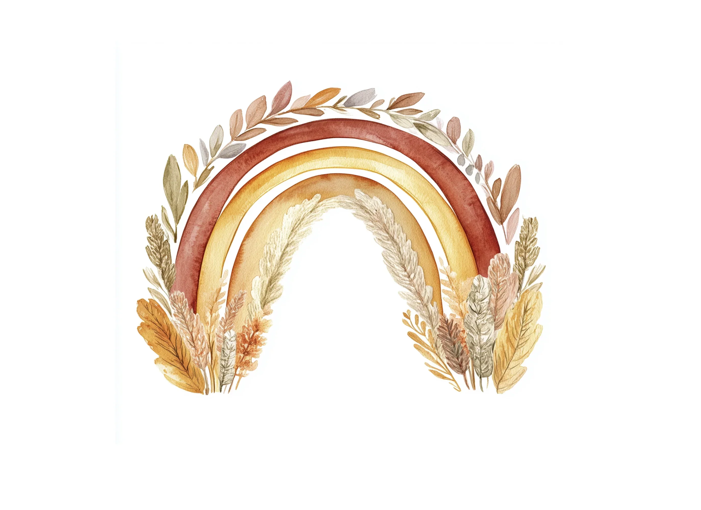 Autumn Floral Rainbow Clipart Bundle - Image 3
