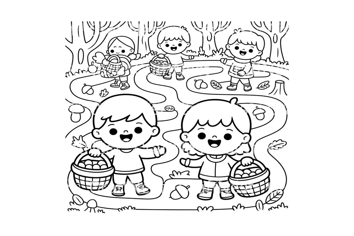 Autumn Forest Maze for Kids Coloring Books - Image 3