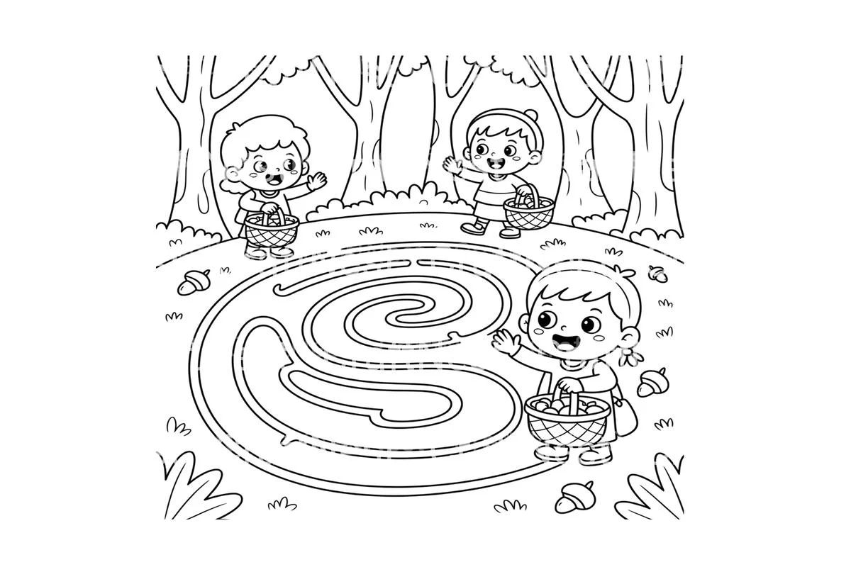Autumn Forest Maze for Kids Coloring Books - Image 4