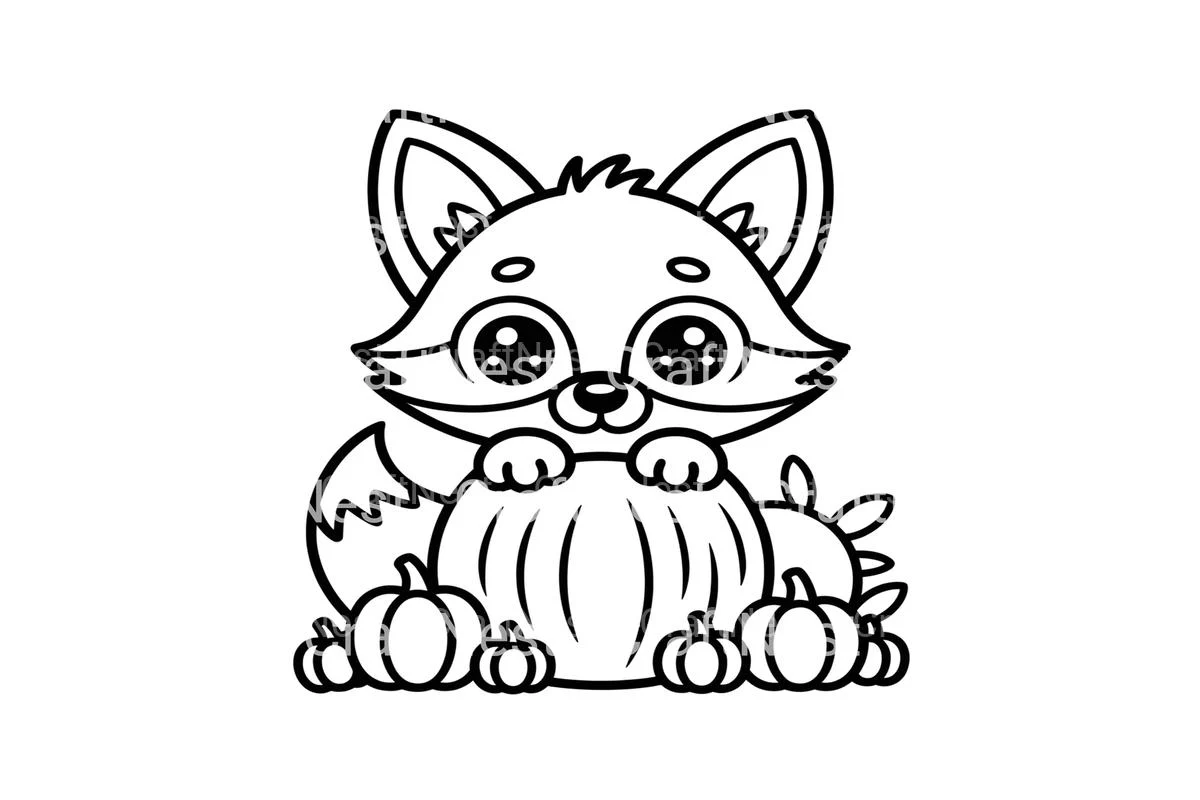 Autumn Fox and Pumpkins Coloring Books - Image 3