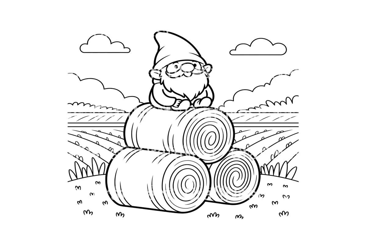 Autumn Gnome Hay Bale Coloring Books - Image 3