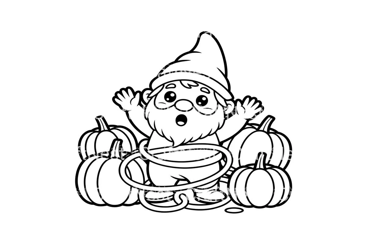 Autumn Gnome Pumpkin Patch Coloring Books - Image 3