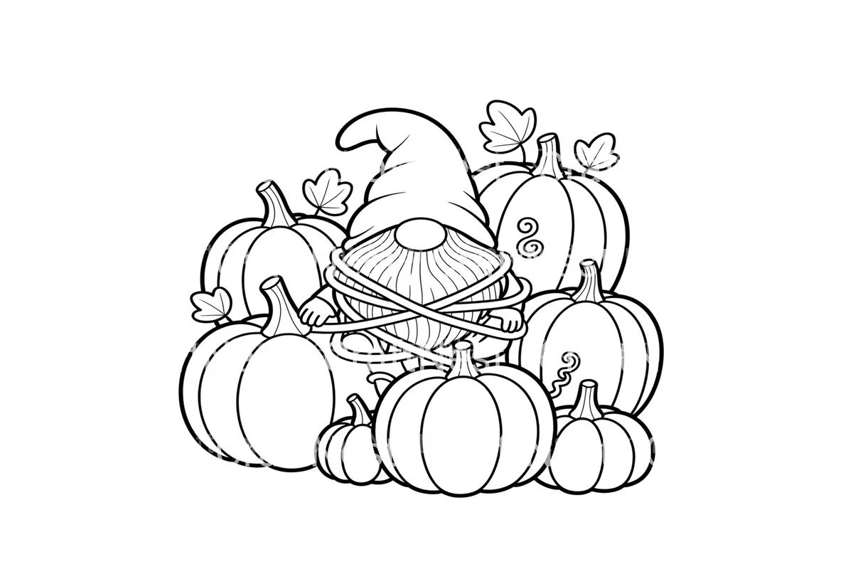Autumn Gnome Pumpkin Patch Coloring Books - Image 4