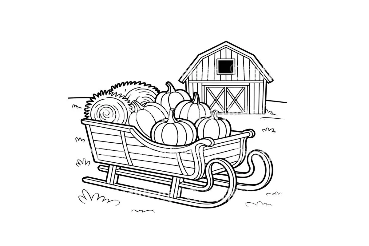 Autumn Harvest Sleighs Coloring Books - Image 2