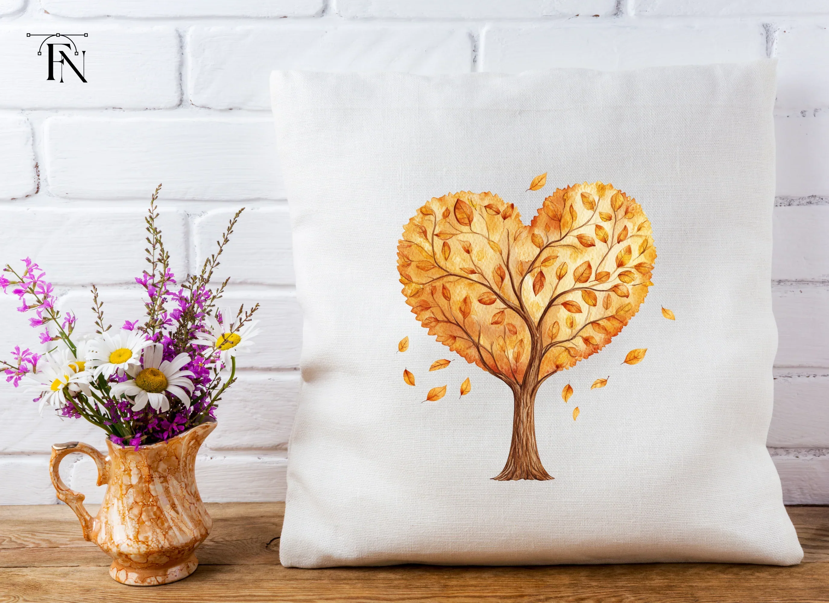 Autumn Heart Tree Clipart Bundle - Image 3