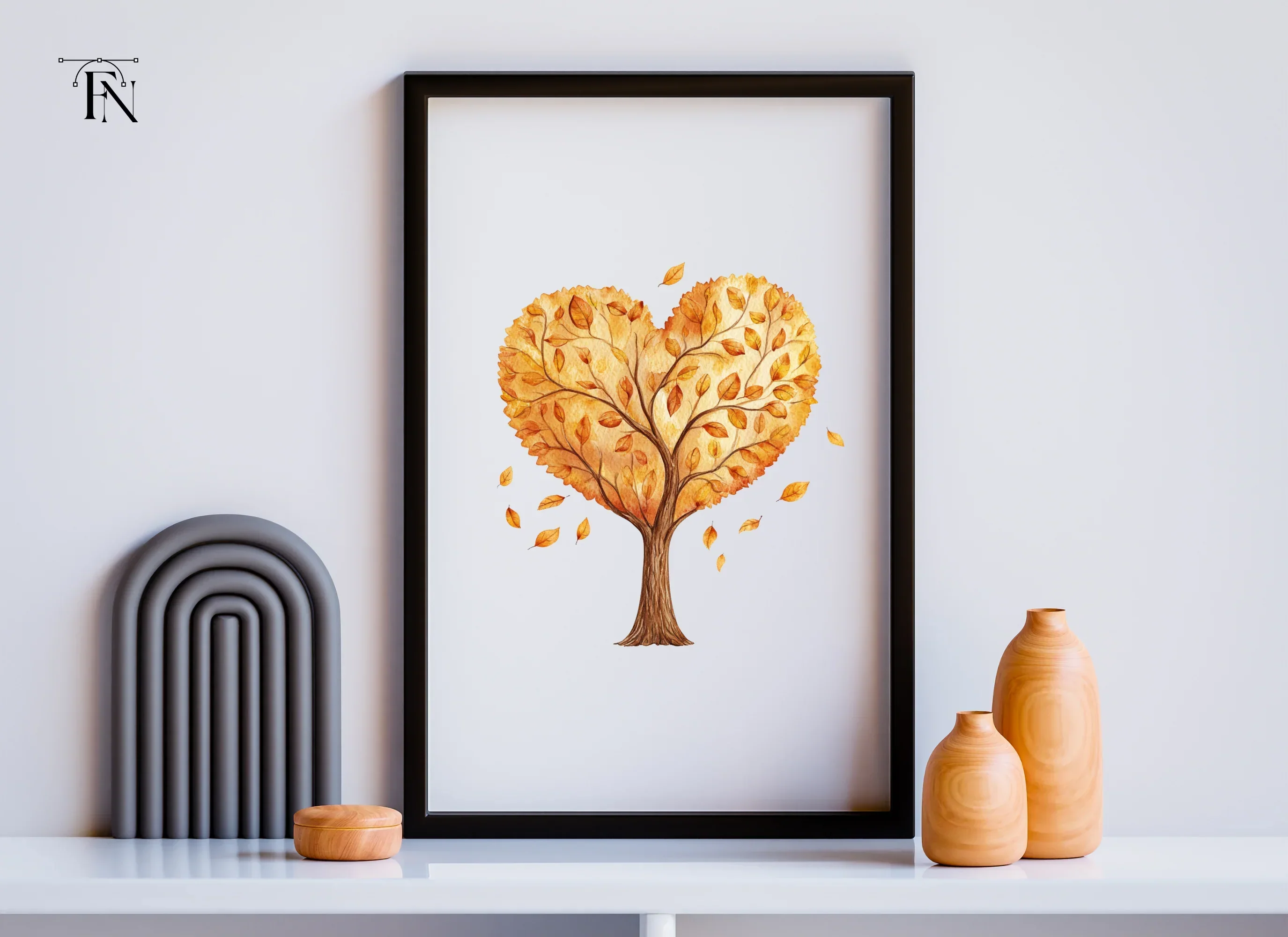 Autumn Heart Tree Clipart Bundle - Image 4