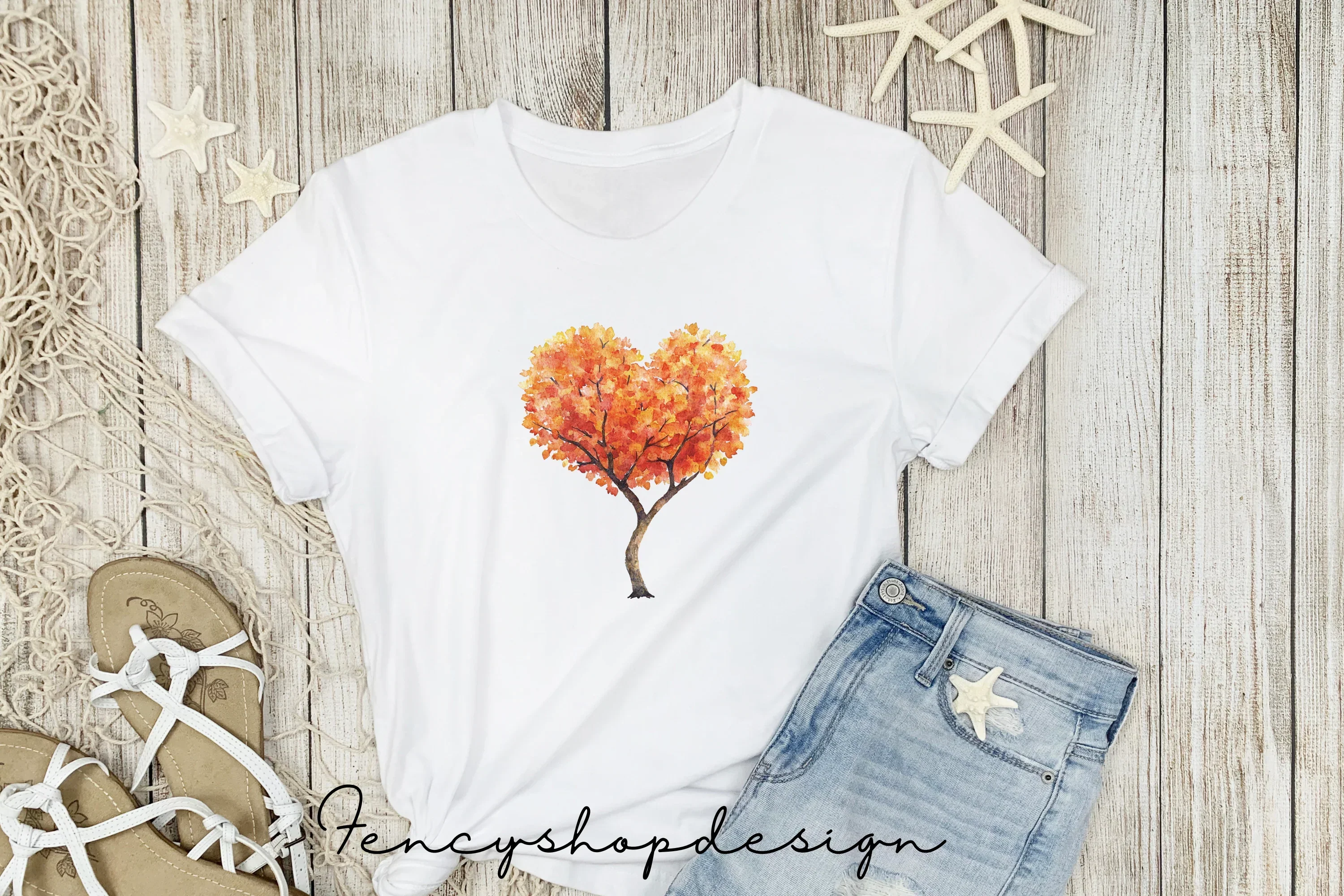 Autumn Heart Tree Clipart Bundle - Image 5