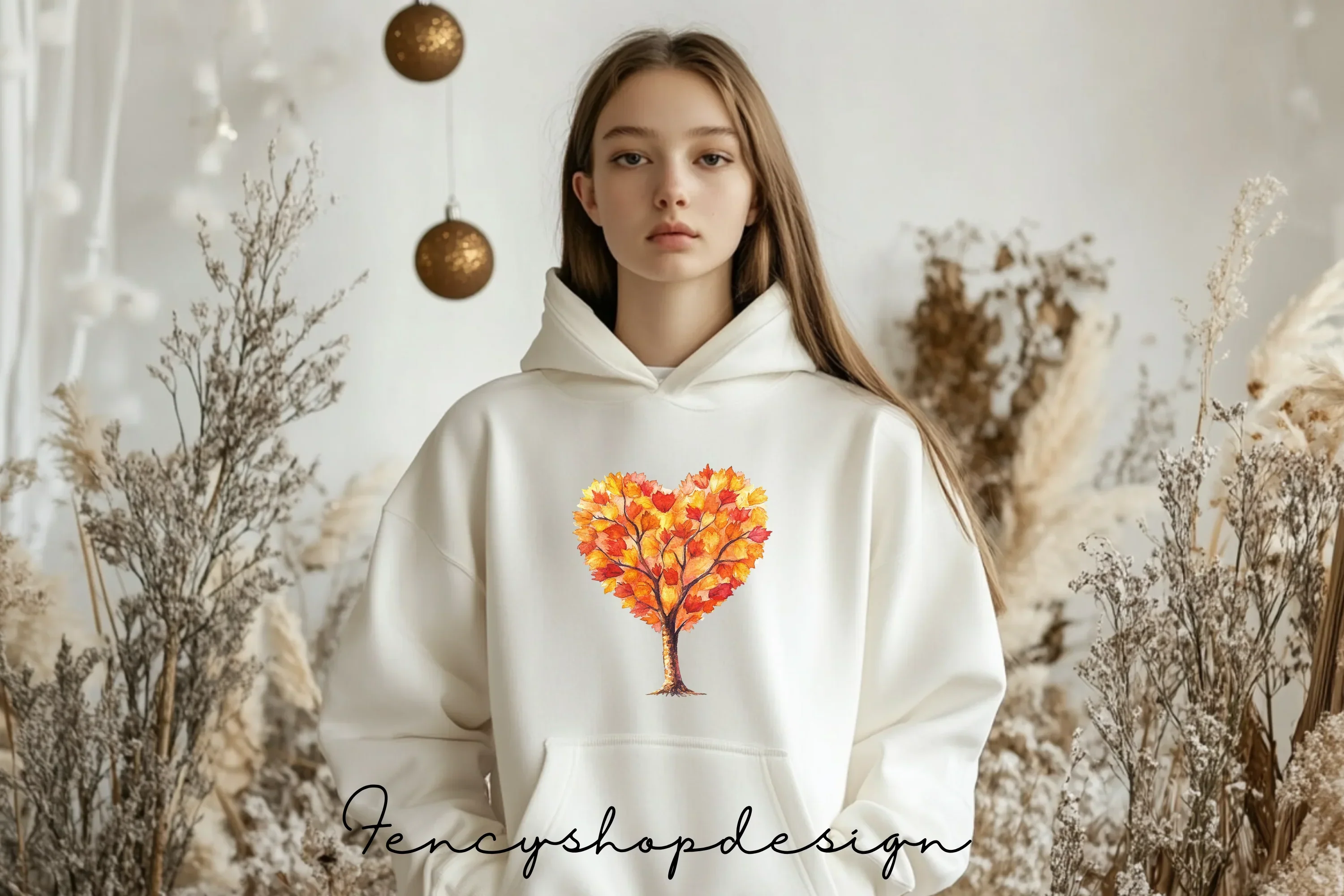 Autumn Heart Tree Clipart Bundle - Image 6