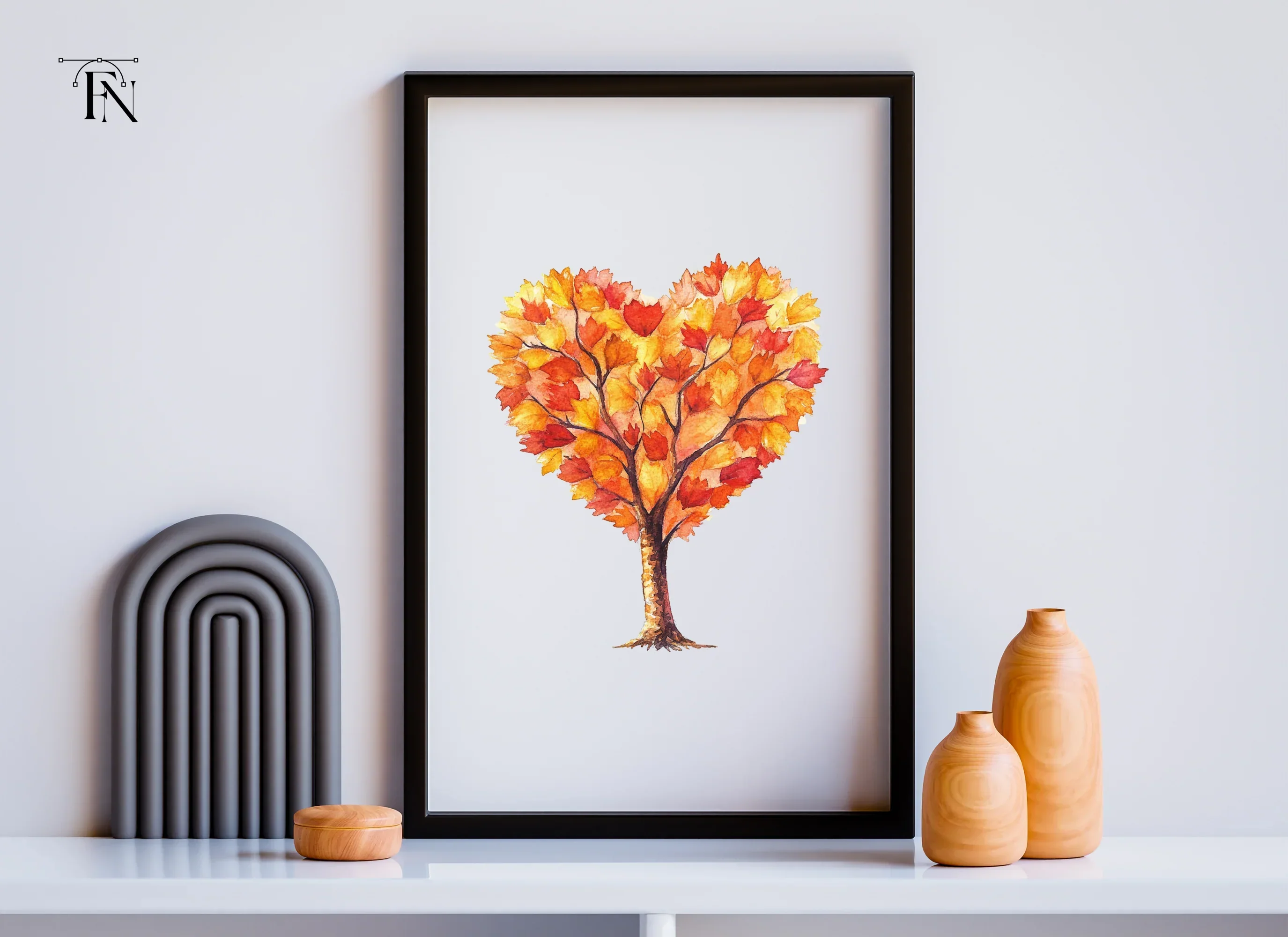 Autumn Heart Tree Clipart Bundle - Image 6