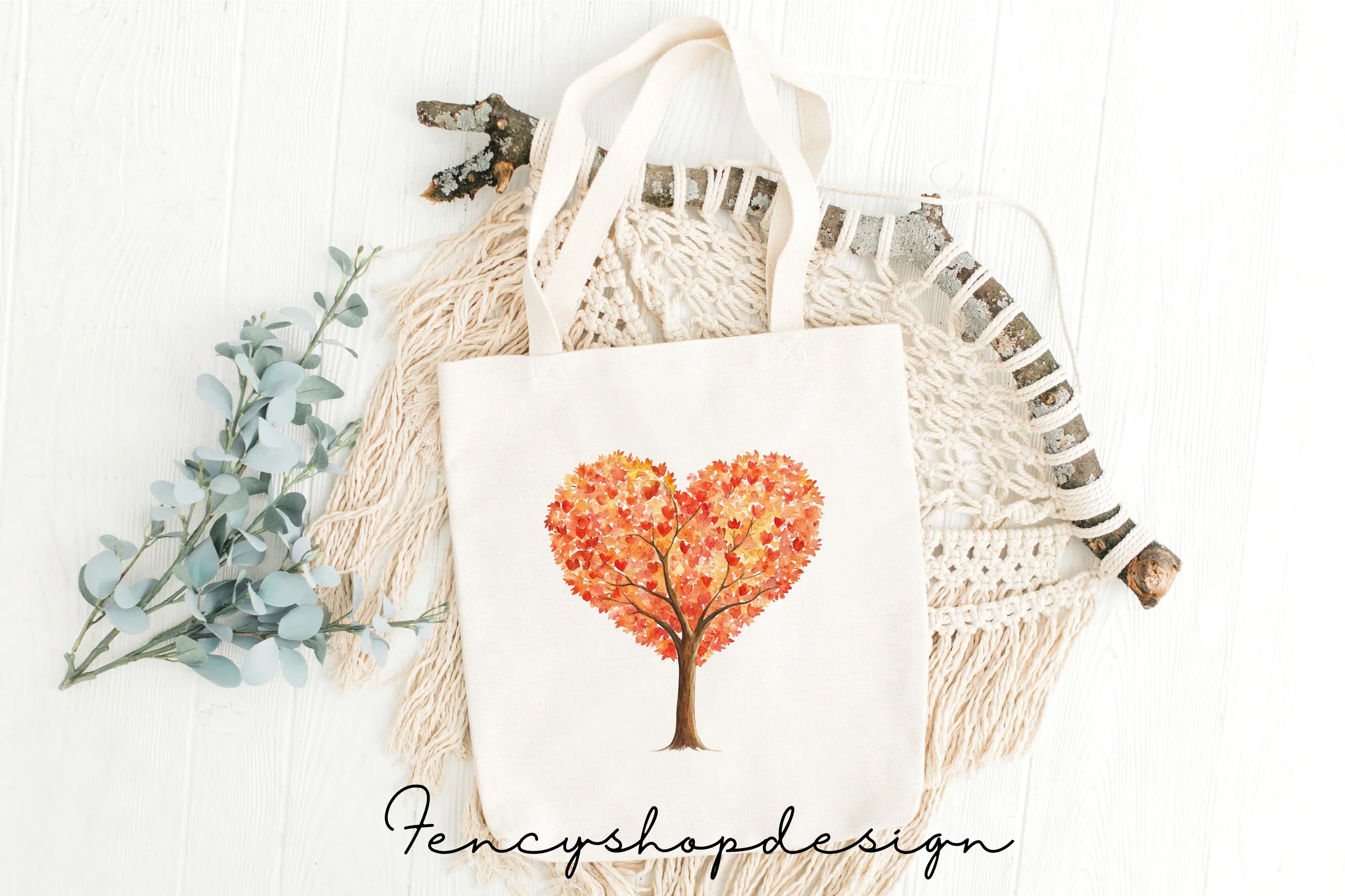 Autumn Heart Trees Clipart Bundle - Image 8