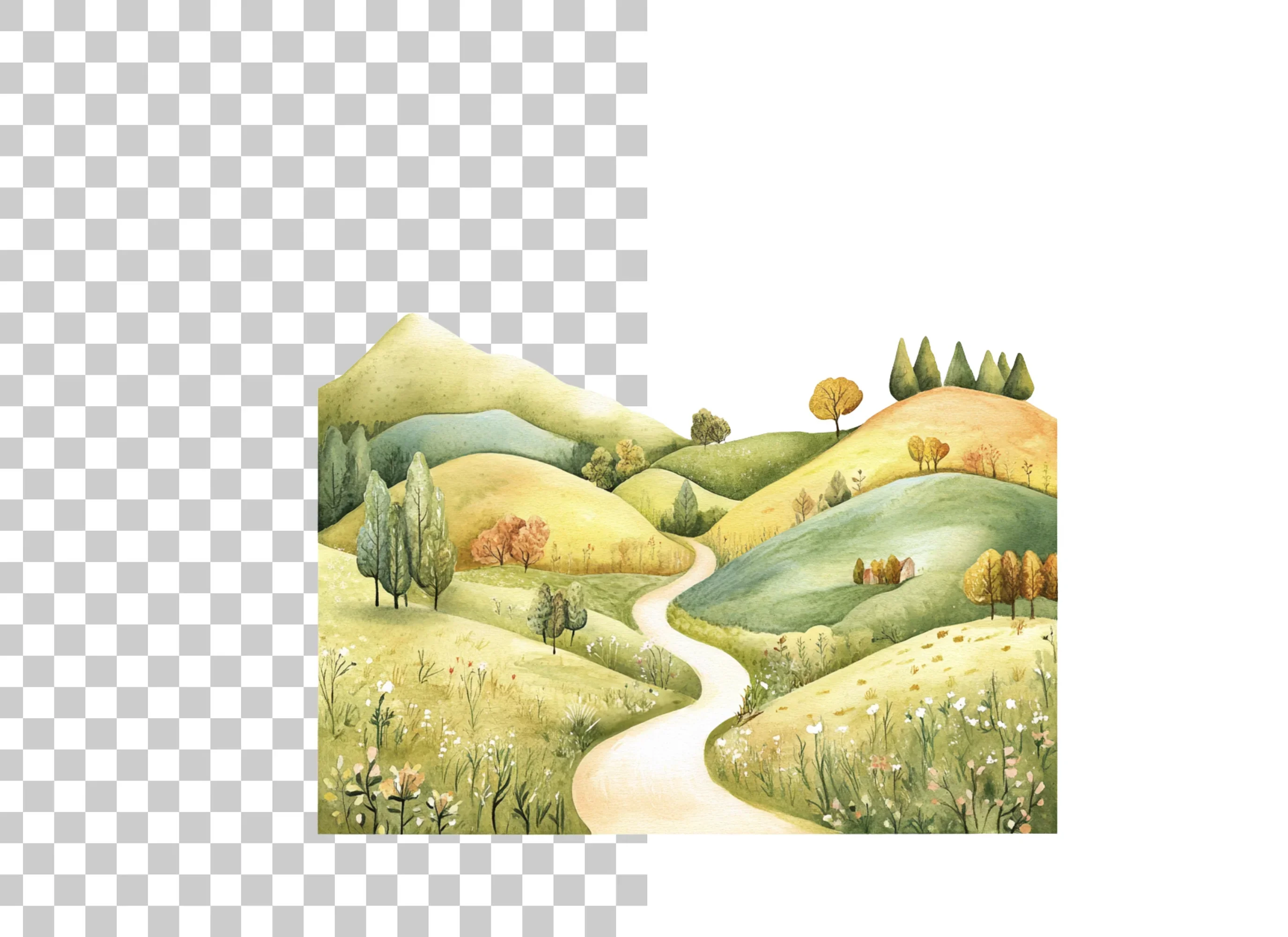 Autumn Hills Landscape Path Clipart Bundle - Image 6