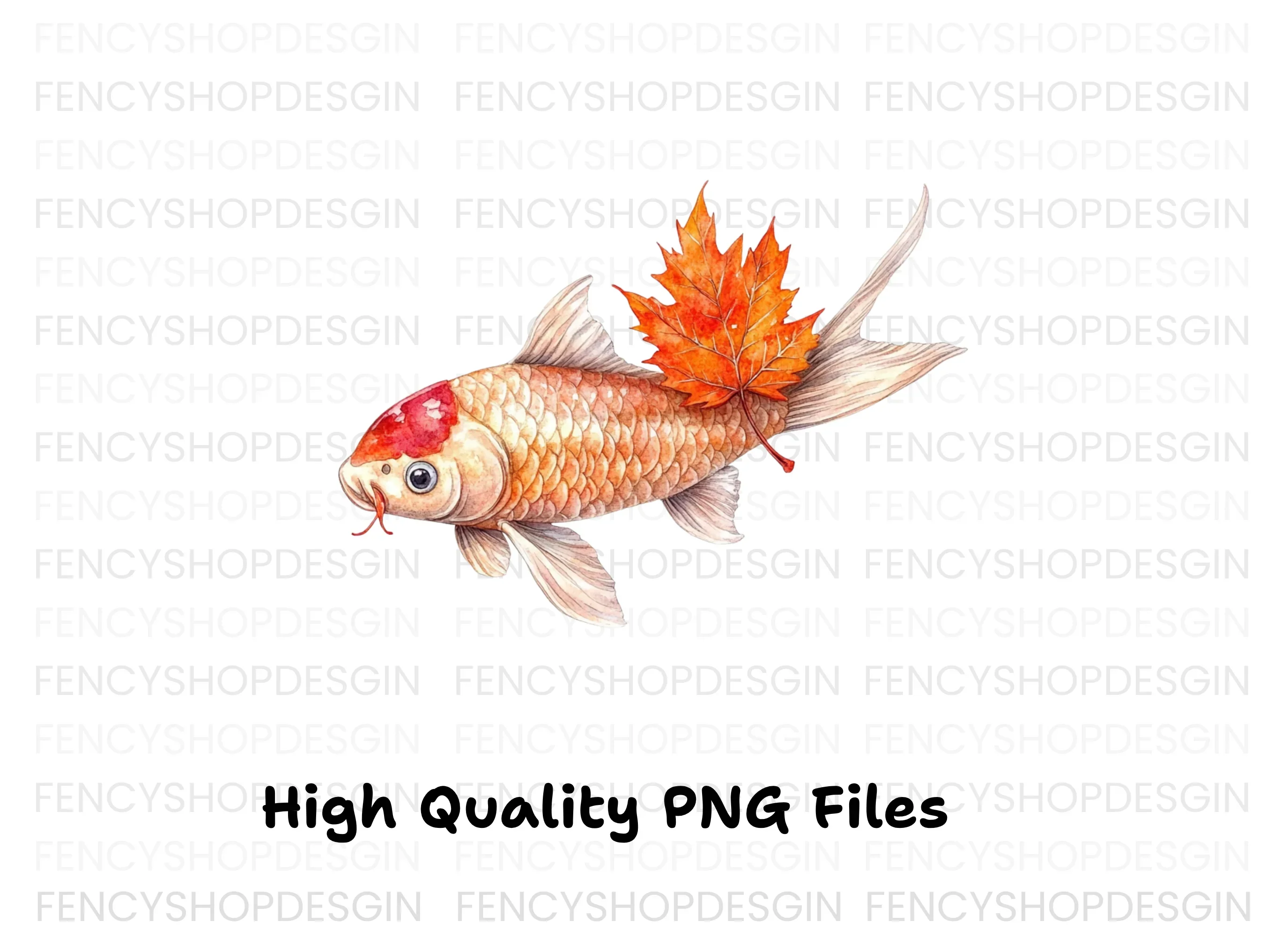 Autumn Koi Fish Clipart Bundle - Image 3