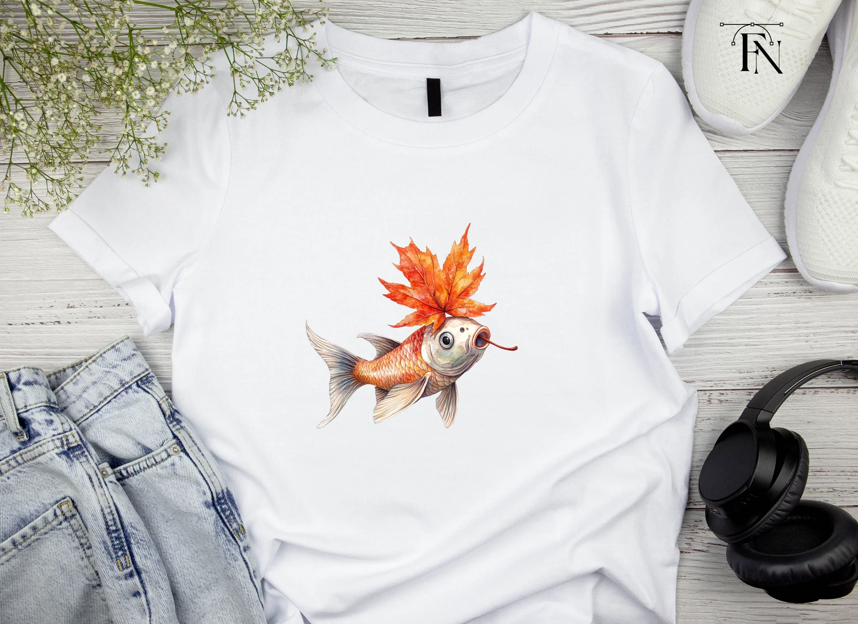 Autumn Koi Fish Clipart Bundle - Image 4