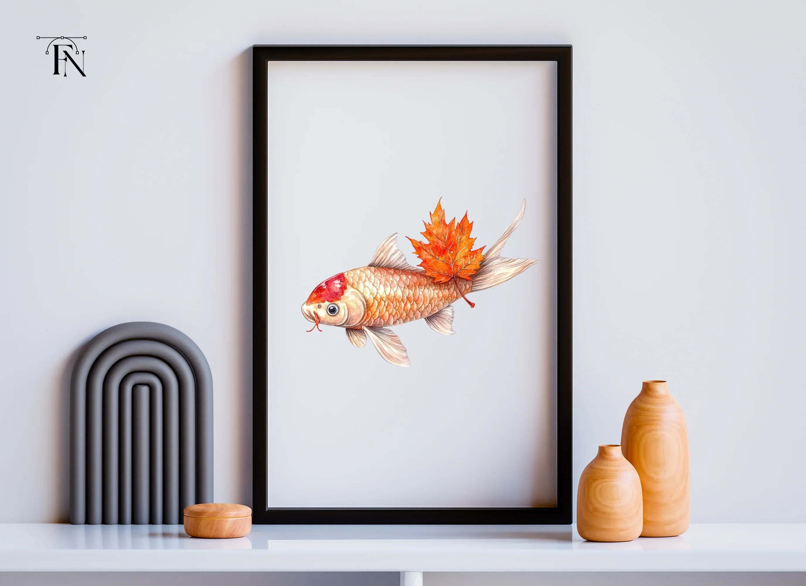Autumn Koi Fish Clipart Bundle - Image 6