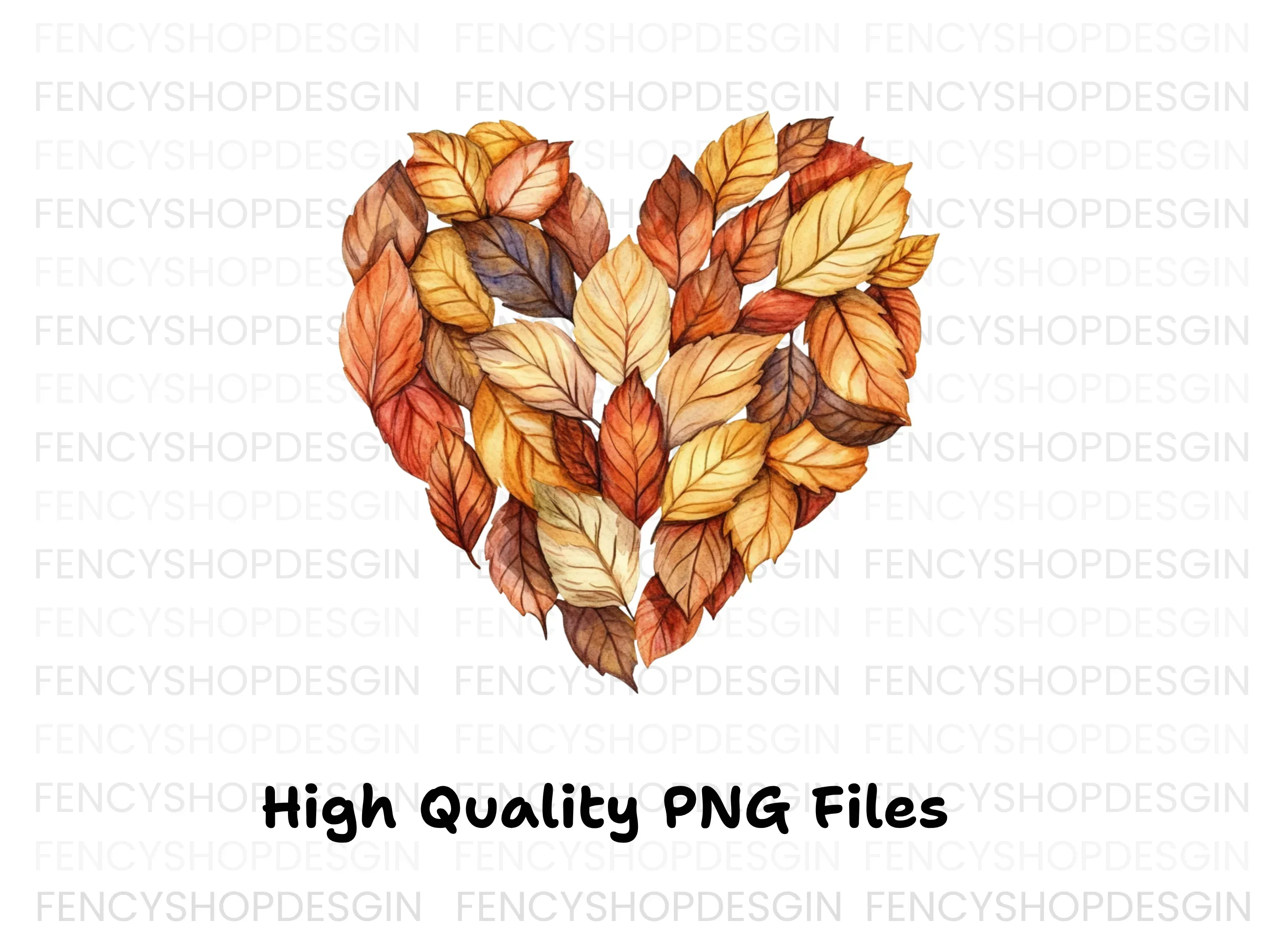 Autumn Leaves Heart Clipart Bundle - Image 2