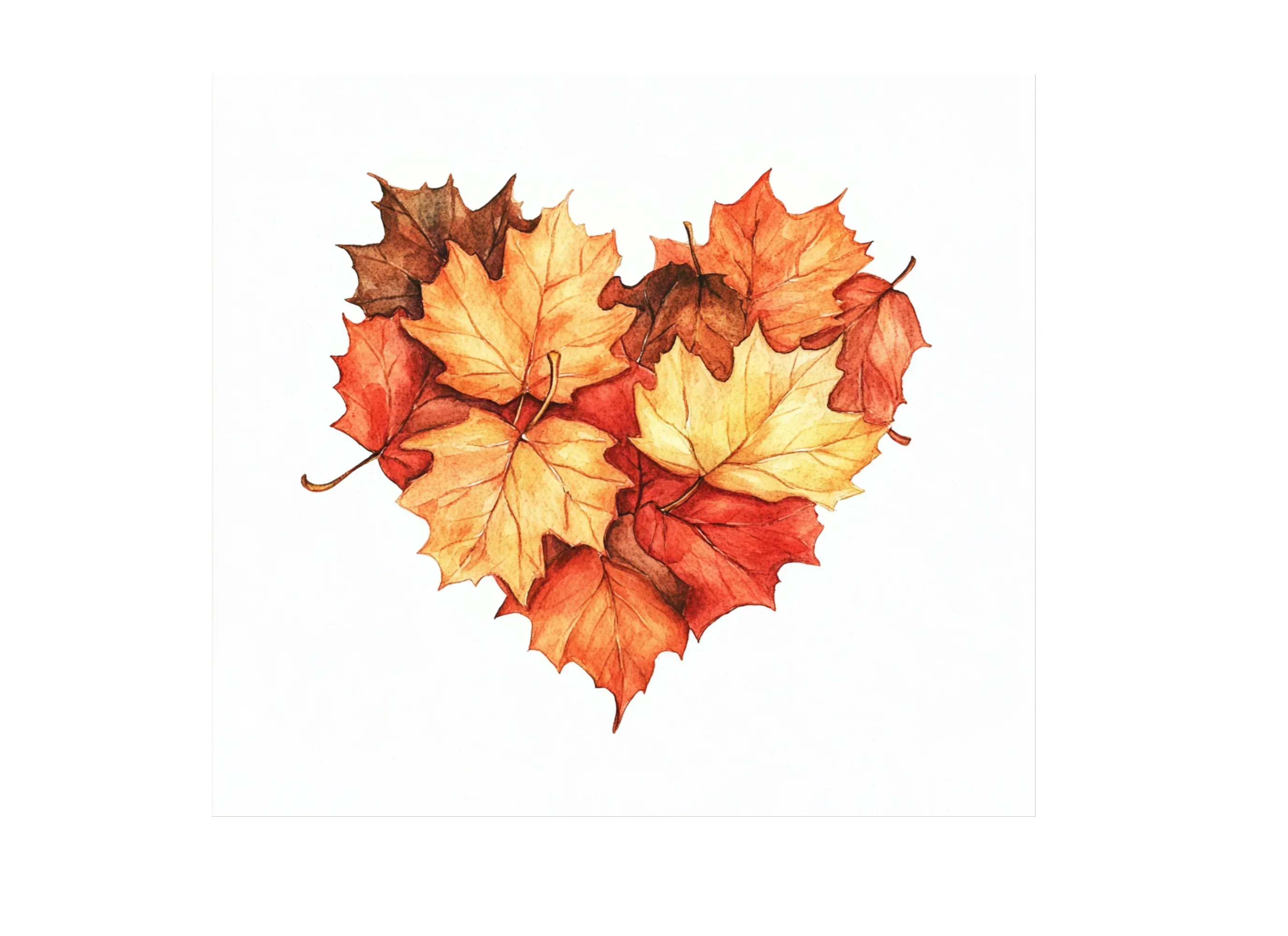 Autumn Leaves Heart Clipart Bundle - Image 2