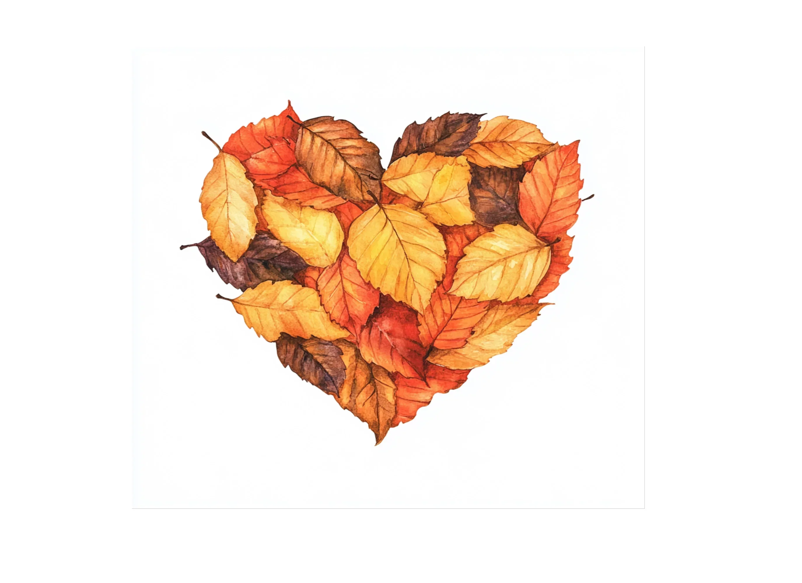 Autumn Leaves Heart Clipart Bundle - Image 3