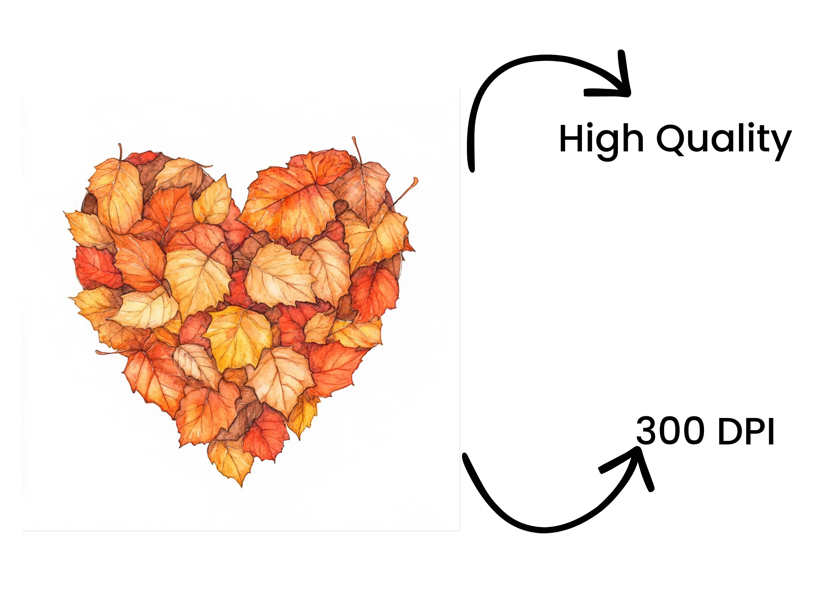 Autumn Leaves Heart Clipart Bundle - Image 4