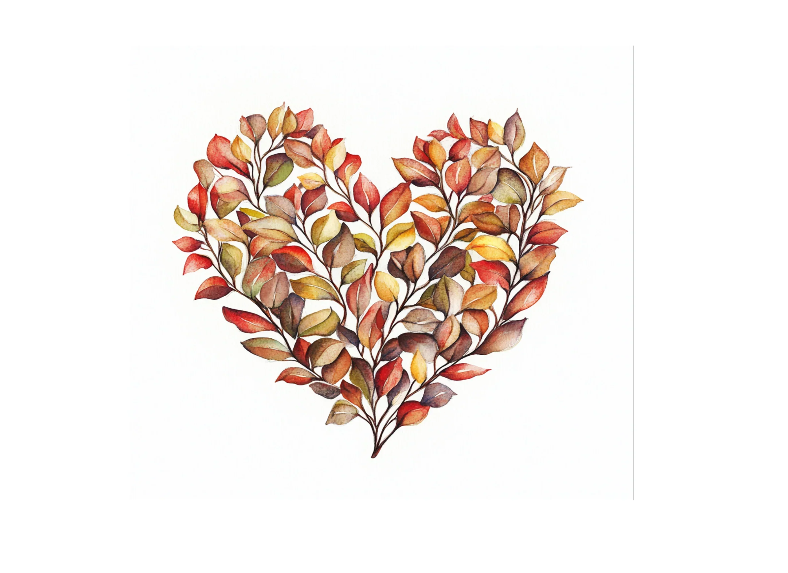 Autumn Leaves Heart Shape Clipart Bundle - Image 3