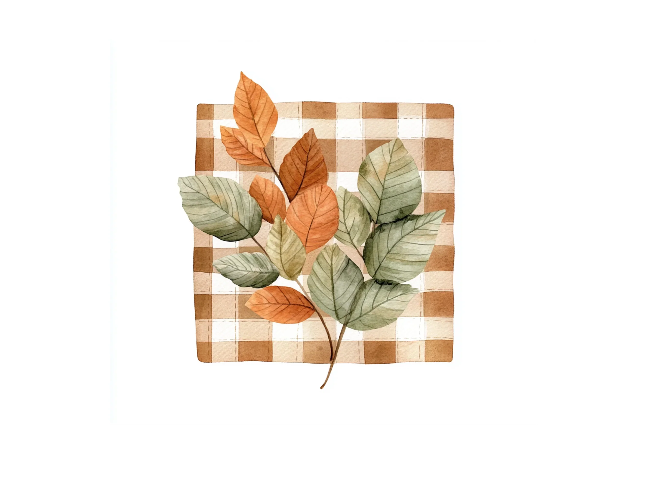 Autumn Leaves Plaid Clipart Bundle - Image 3